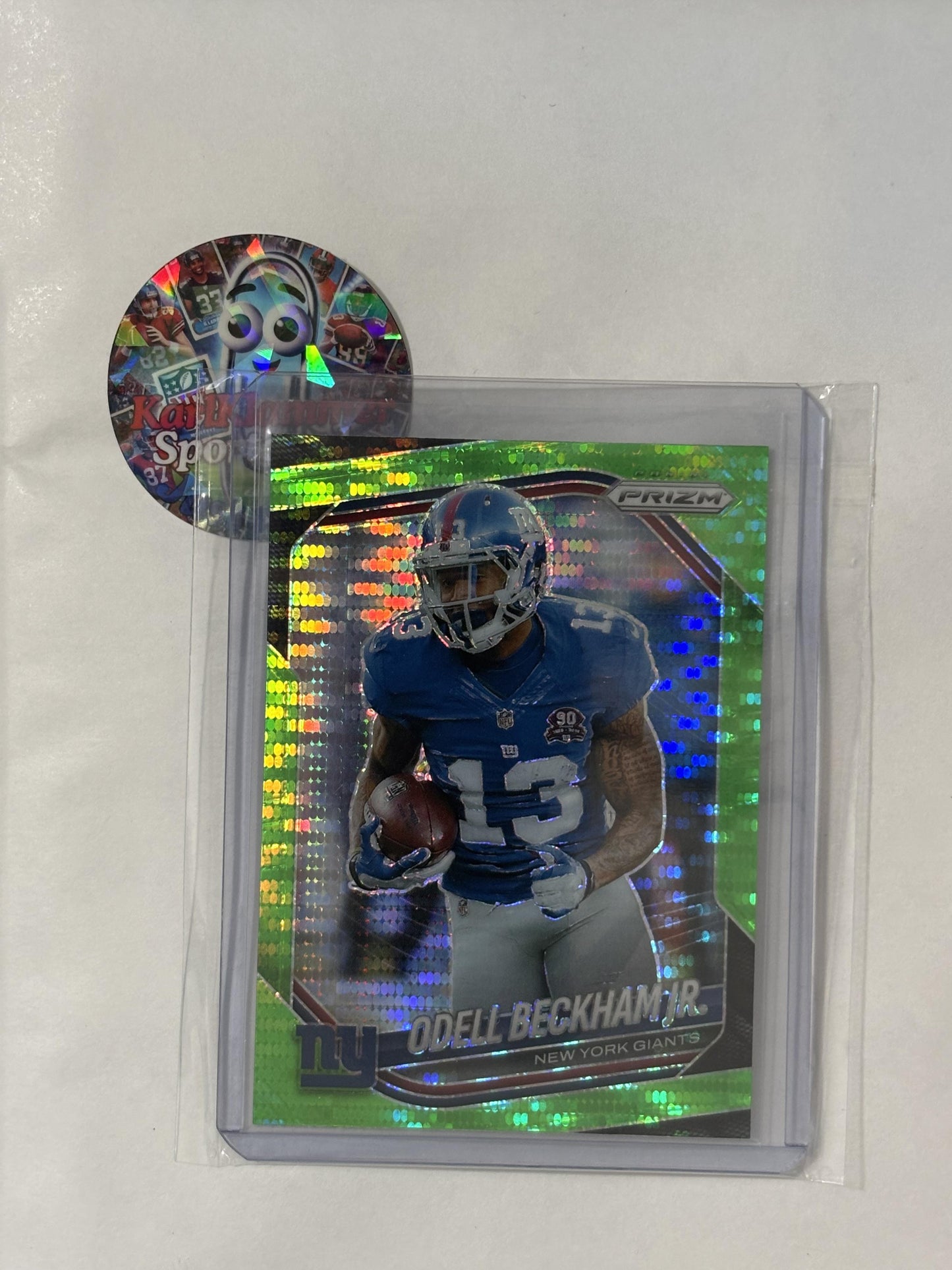 2025 Panini Prizm #285 Odell Beckham Jr. Neon Green Pulsar New York Giants