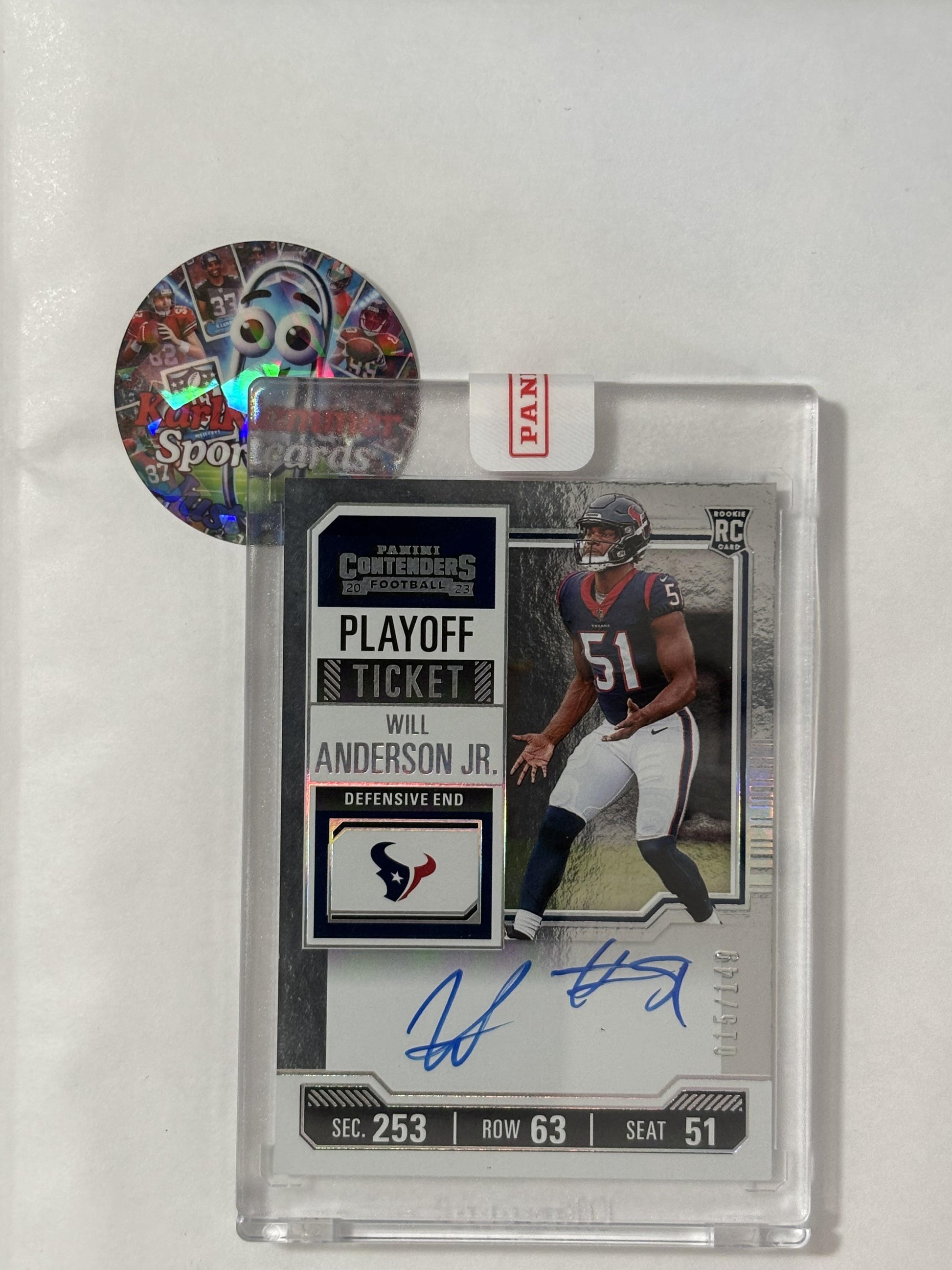 2023 Panini Contenders #140 Will Anderson Jr. Houston Texans RC,AU