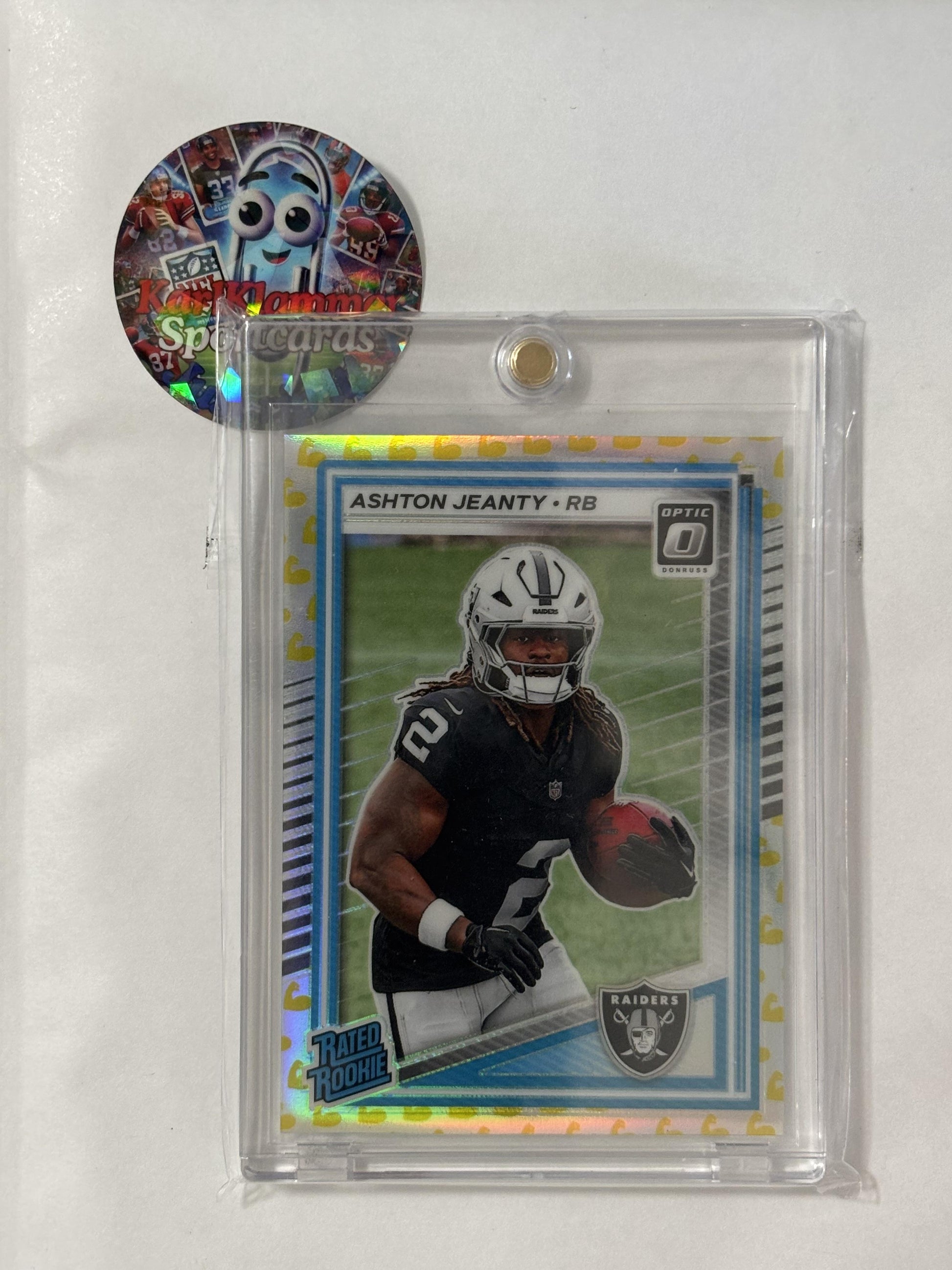 2025 Donruss Optic #202 Ashton Jeanty Flex #/199 Las Vegas Raiders SN,RC