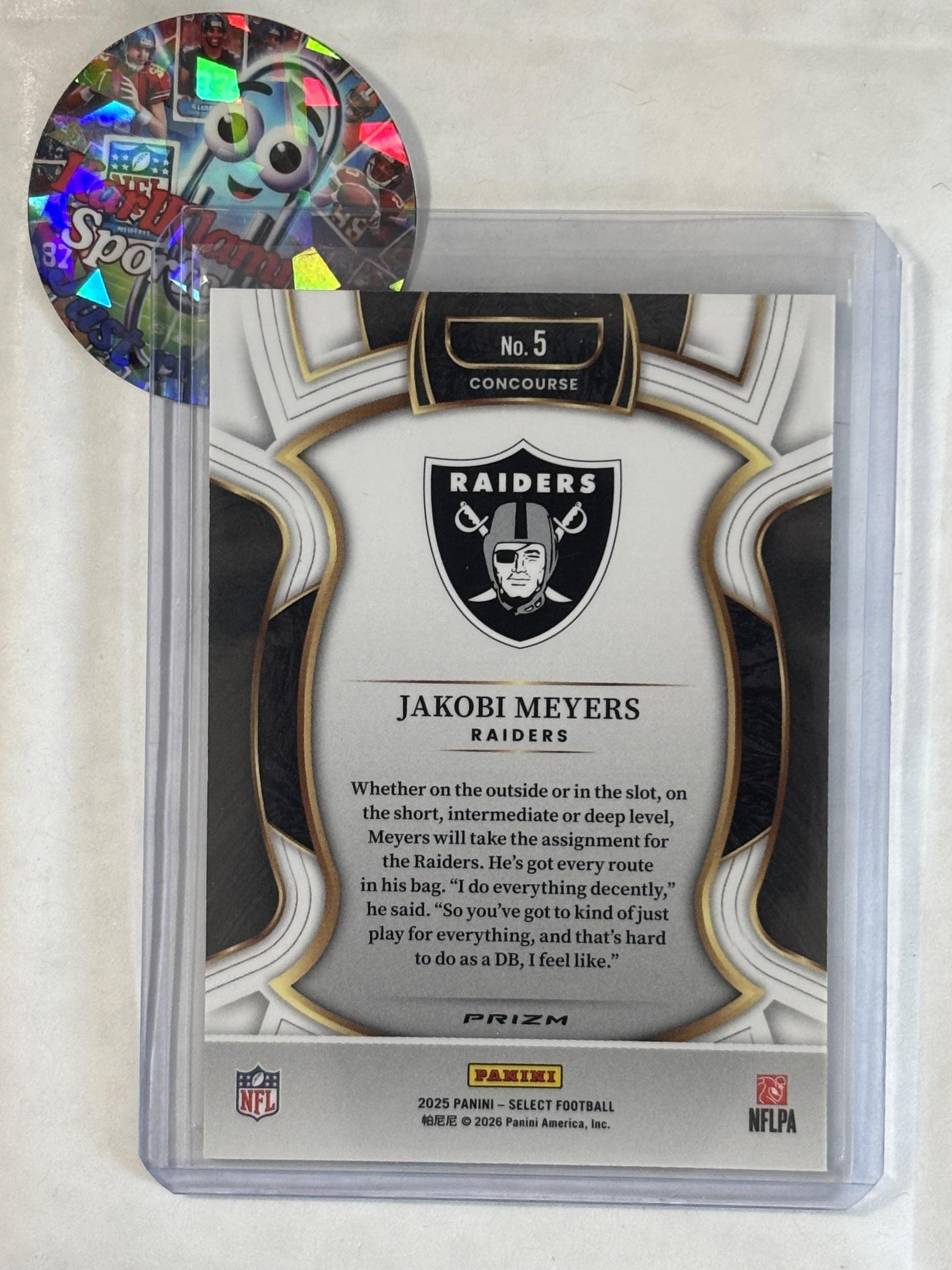2025 Panini Select #5 Jakobi Meyers Silver Prizm Las Vegas Raiders