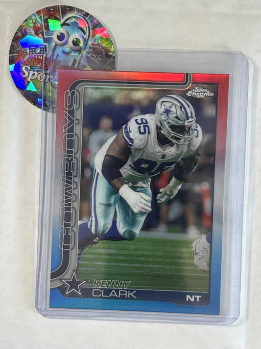 2025 Topps Chrome #73 Kenny Clark Red White and Blue Refractor Dallas Cowboys