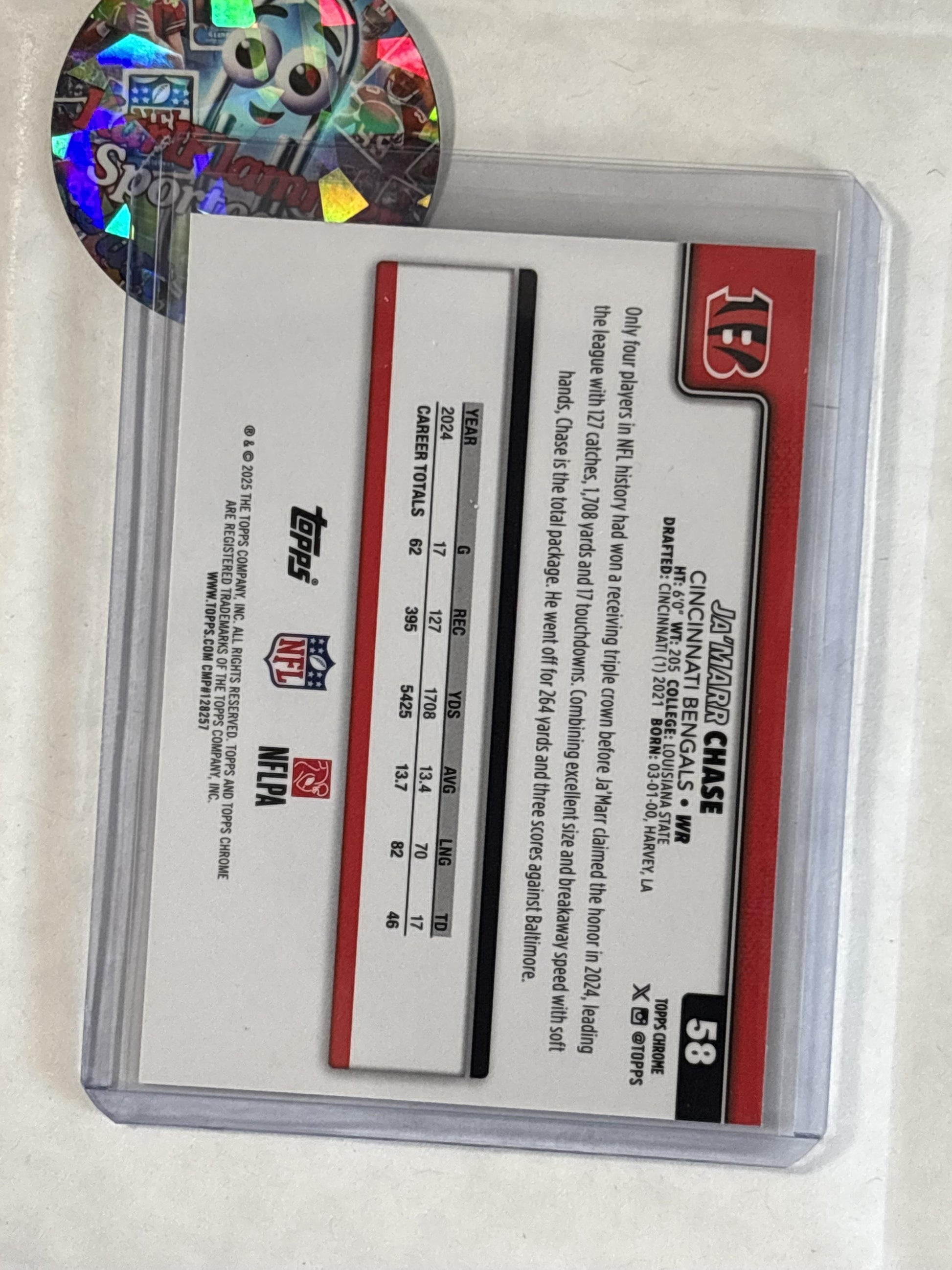 2025 Topps Chrome #58 Ja'Marr Chase Cincinnati Bengals