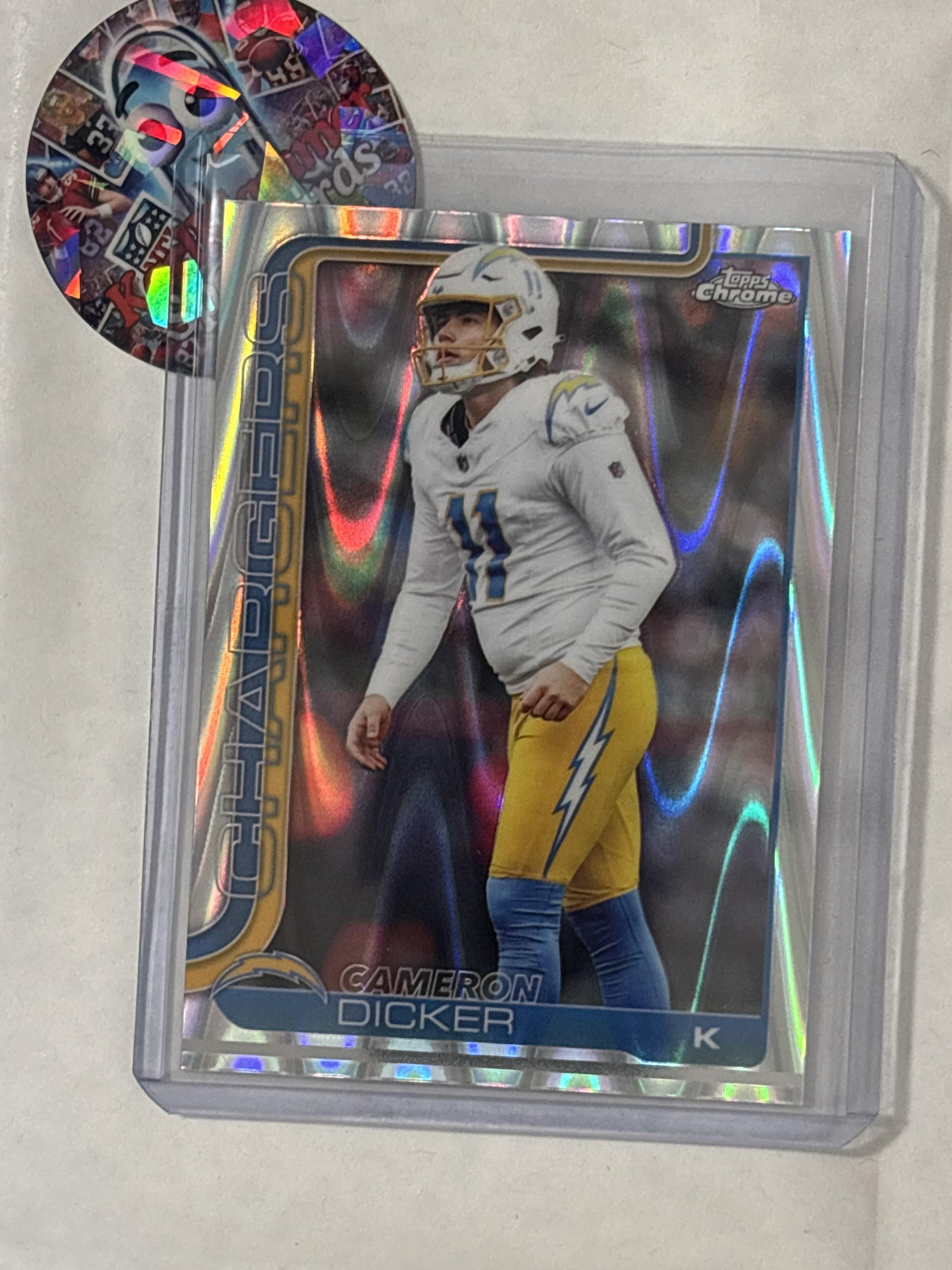 2025 Topps Chrome #162 Cameron Dicker Ray Wave Refractor Los Angeles Chargers