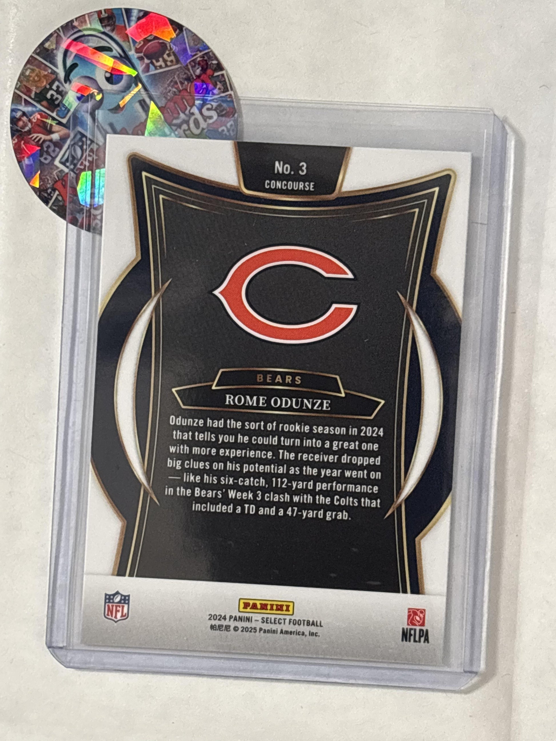 2024 Panini Select #3 Rome Odunze Chicago Bears RC