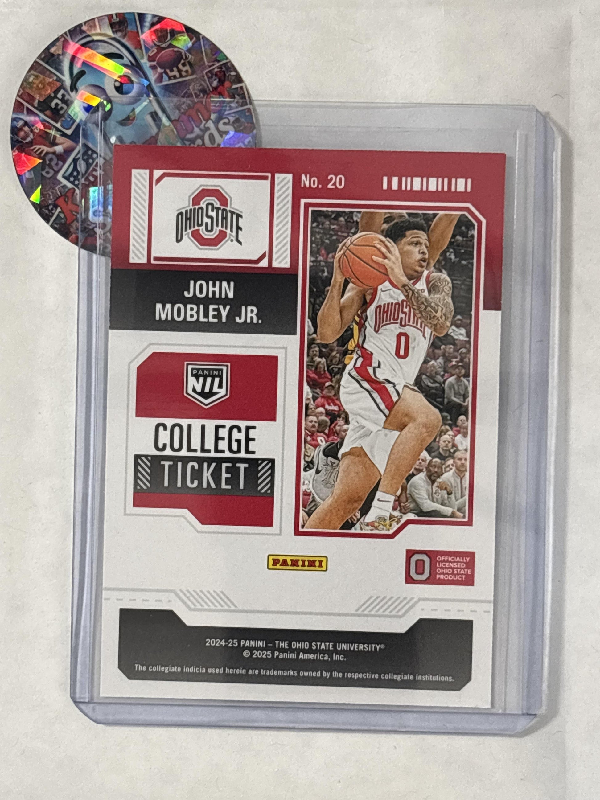 2025 Panini Ohio State University #20 John Mobley Jr. Panini Ohio State Buckeyes