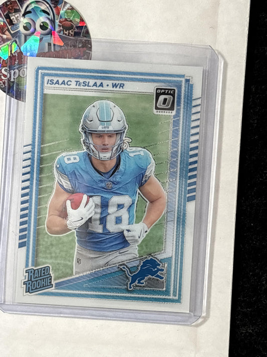 2025 Donruss Optic #219 Isaac TeSlaa Detroit Lions RC