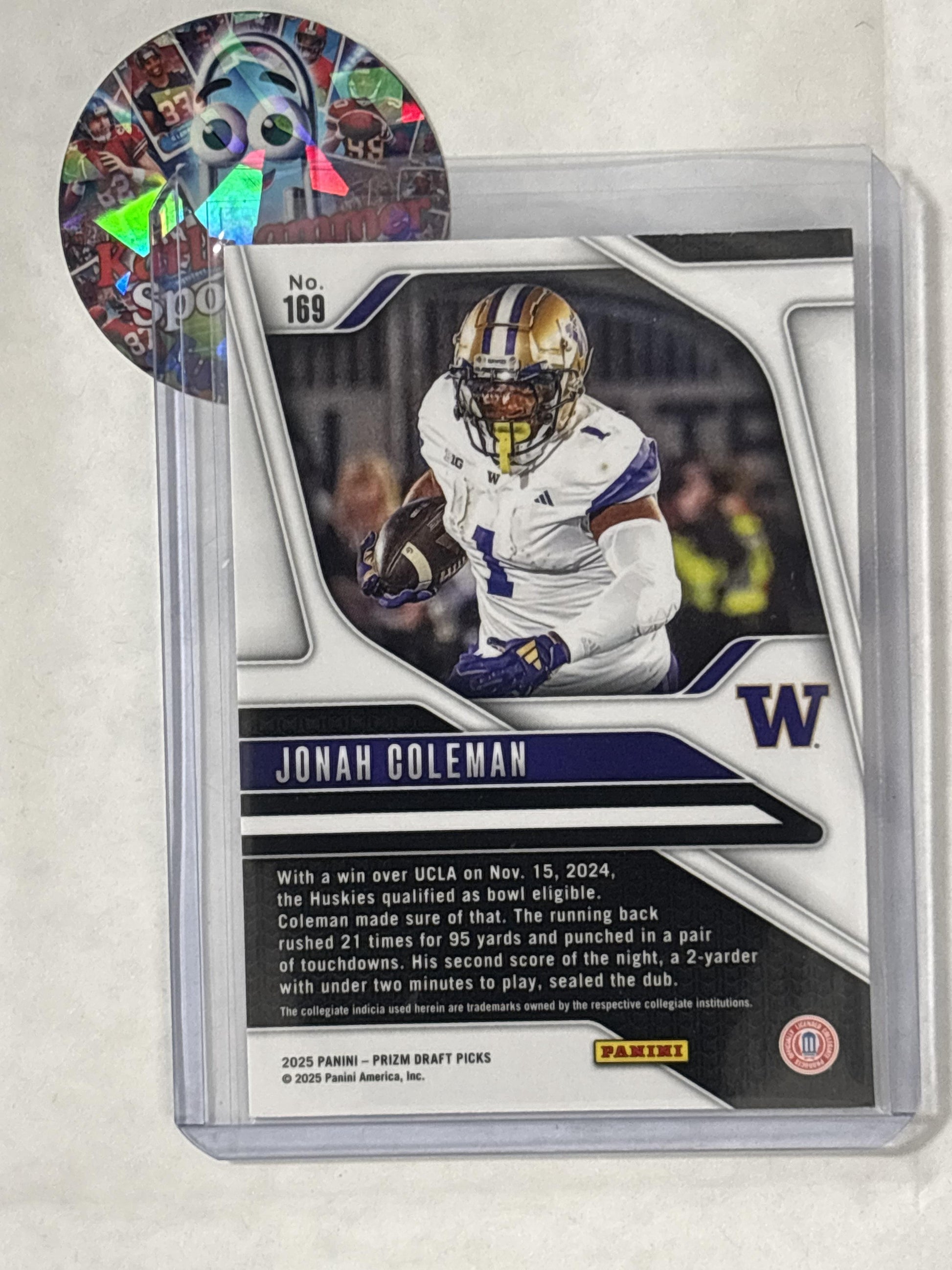 2025 Panini Prizm Draft Picks #169 Jonah Coleman Washington Huskies