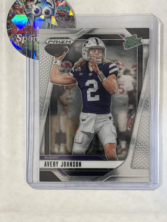 2025 Panini Prizm Draft Picks #29 Avery Johnson Kansas State Wildcats