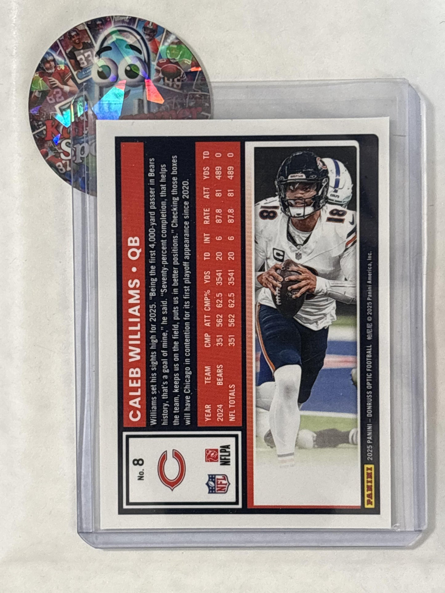 2025 Donruss Optic #8 Caleb Williams Chicago Bears