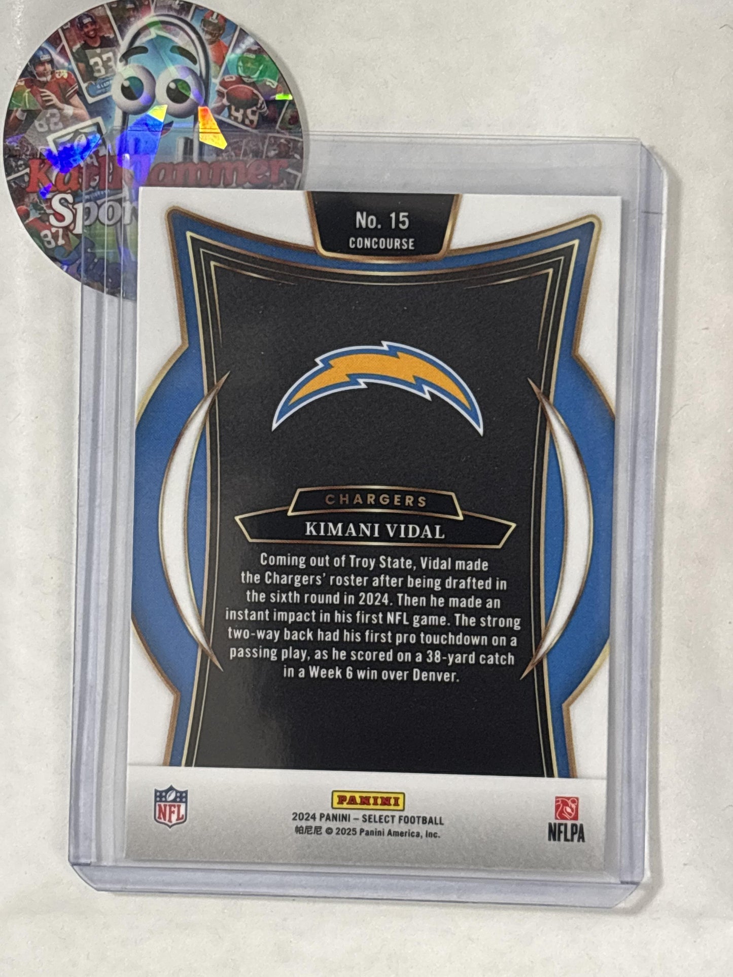 2024 Panini Select #15 Kimani Vidal Los Angeles Chargers RC