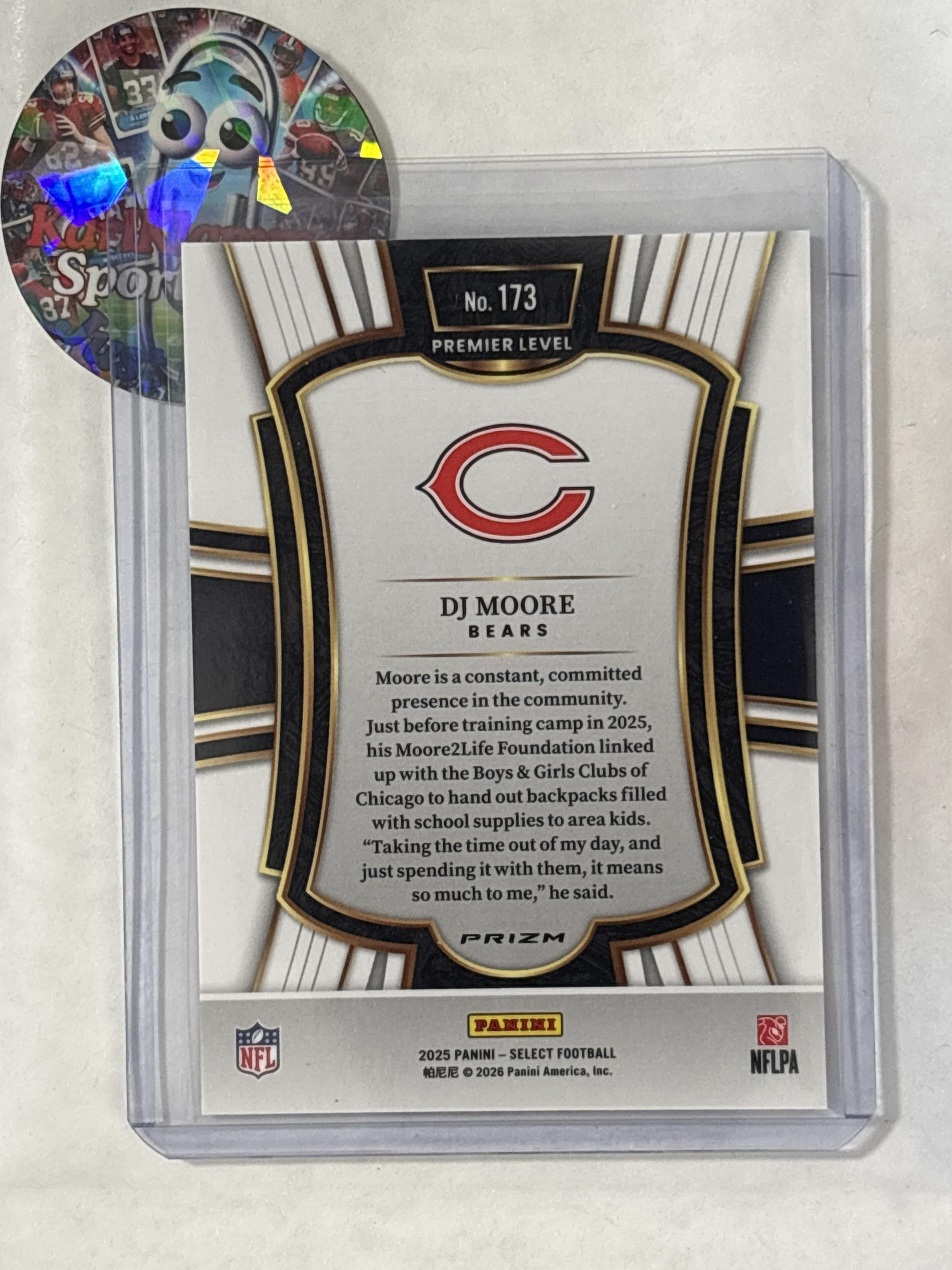 2025 Panini Select #173 DJ Moore Silver Prizm Chicago Bears