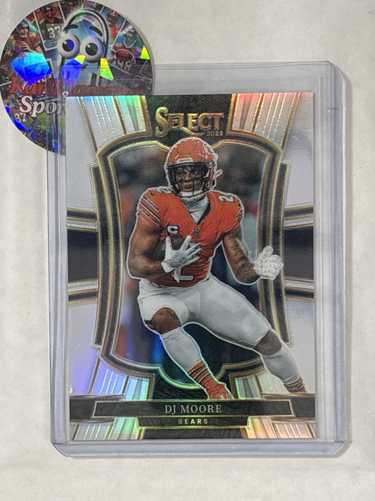 2025 Panini Select #173 DJ Moore Silver Prizm Chicago Bears