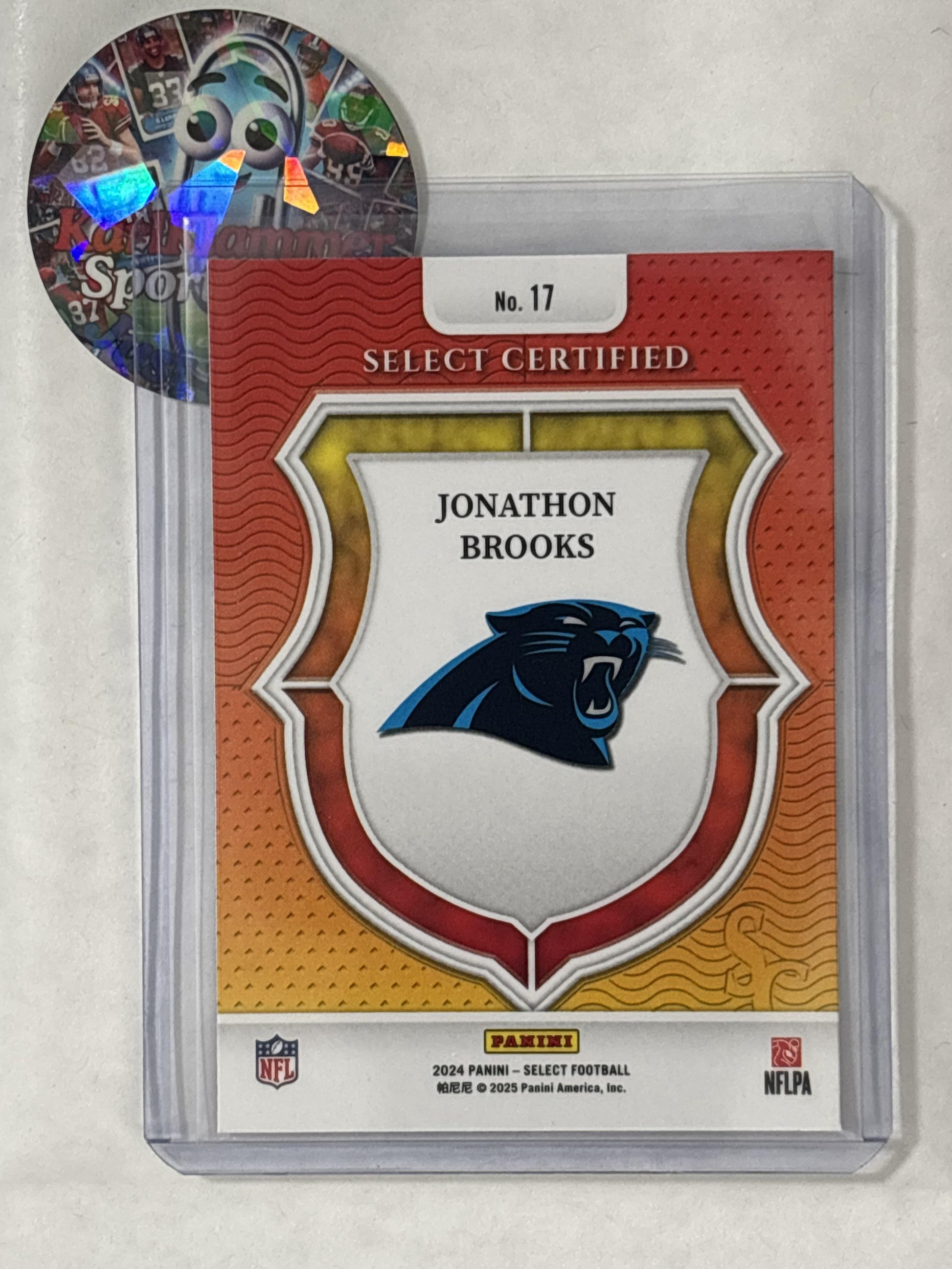 2024 Panini Select #17 Jonathon Brooks Select Certified Rookies Carolina Panthers