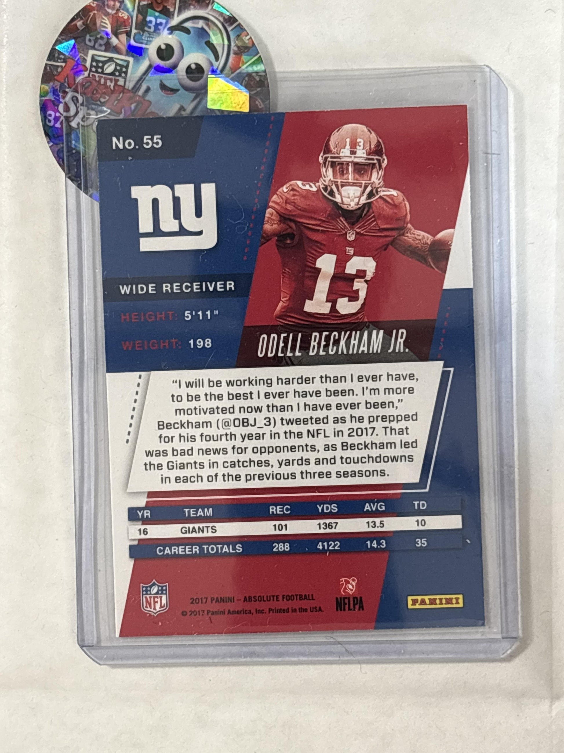 2017 Panini Absolute #55 Odell Beckham Jr. New York Giants