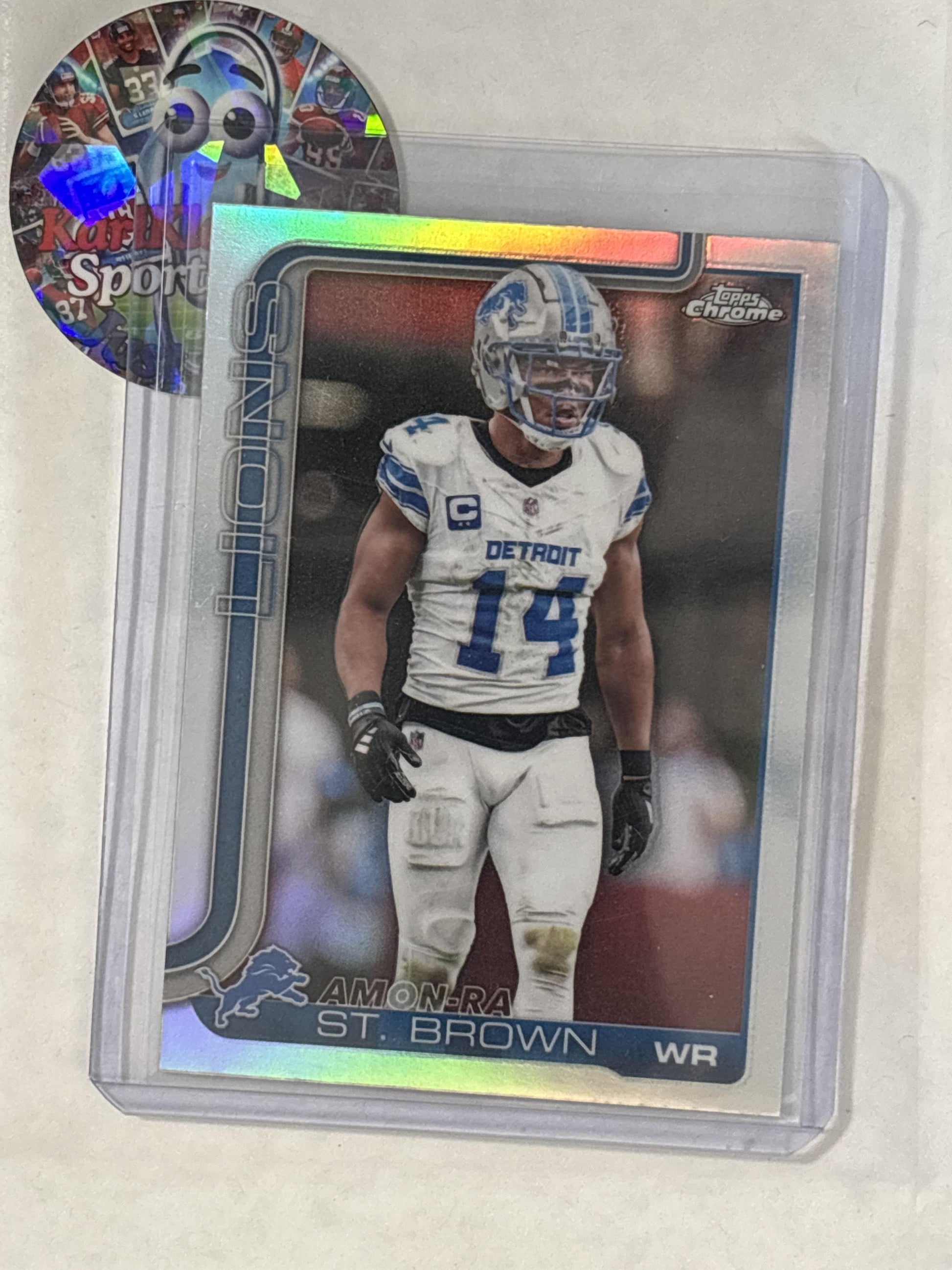 2025 Topps Chrome #98 Amon-Ra St. Brown Refractor Detroit Lions