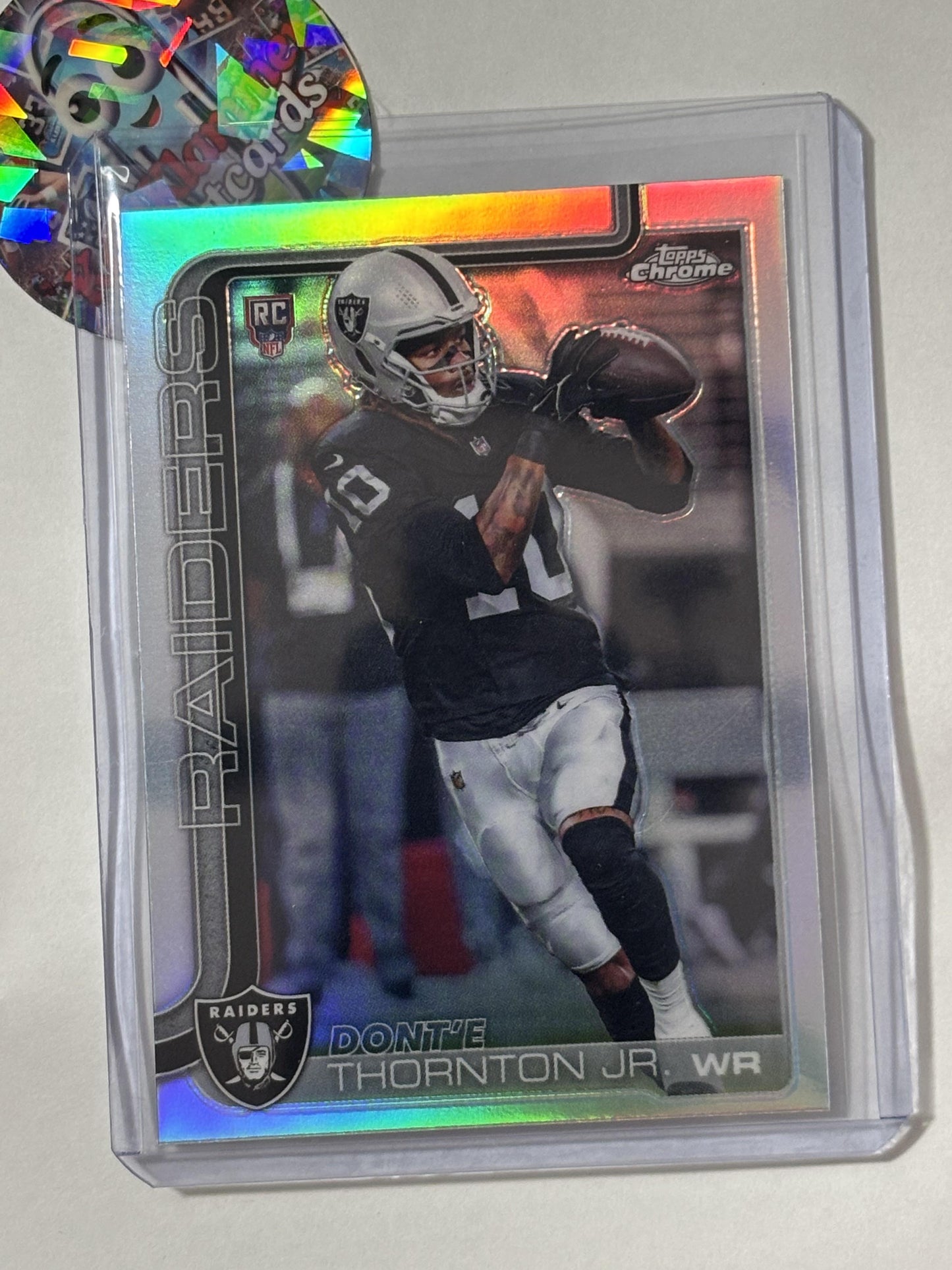 2025 Topps Chrome #385 Dont'e Thornton Jr. Refractor Las Vegas Raiders RC