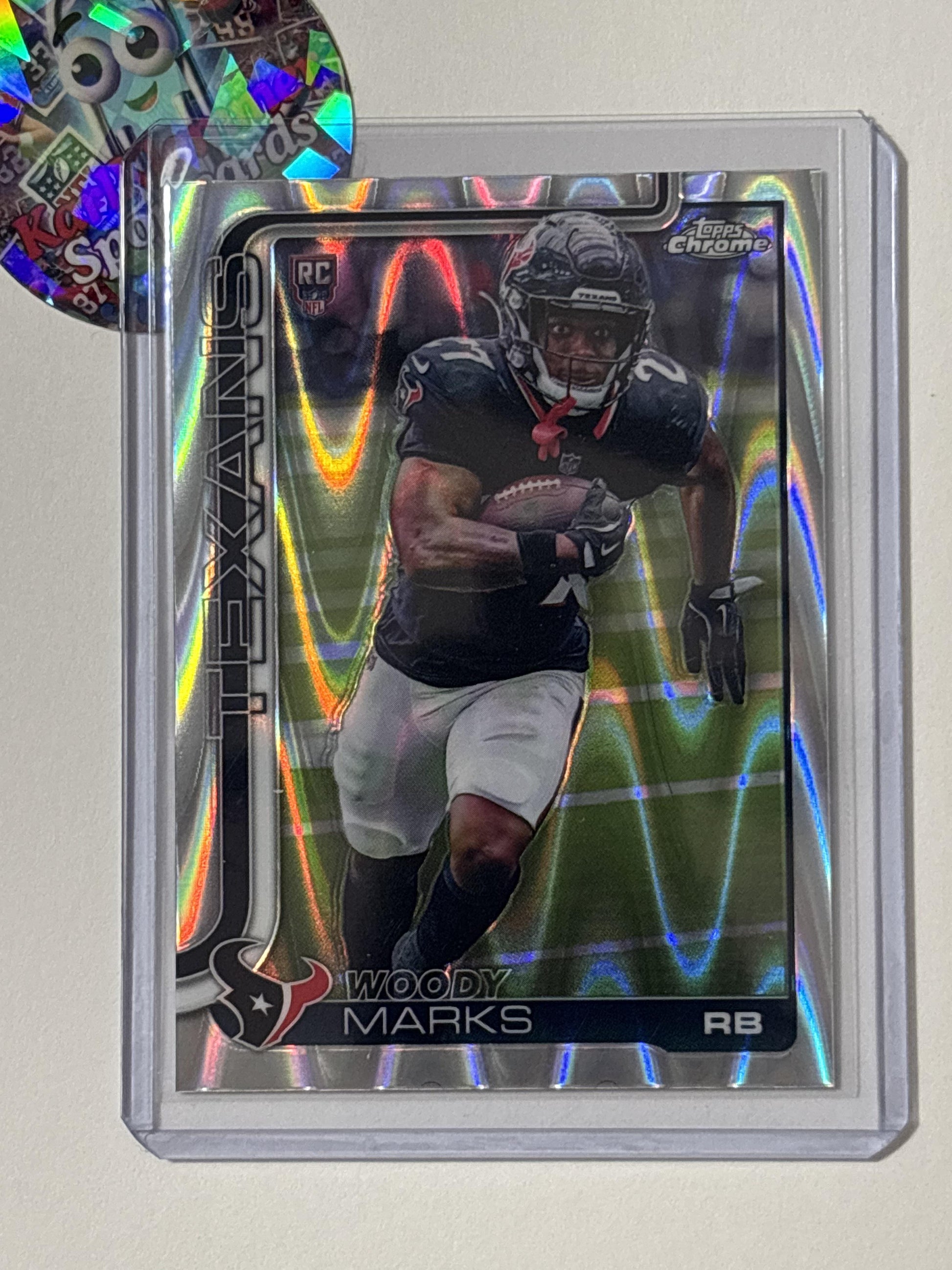 2025 Topps Chrome #372 Woody Marks Ray Wave Refractor Houston Texans RC
