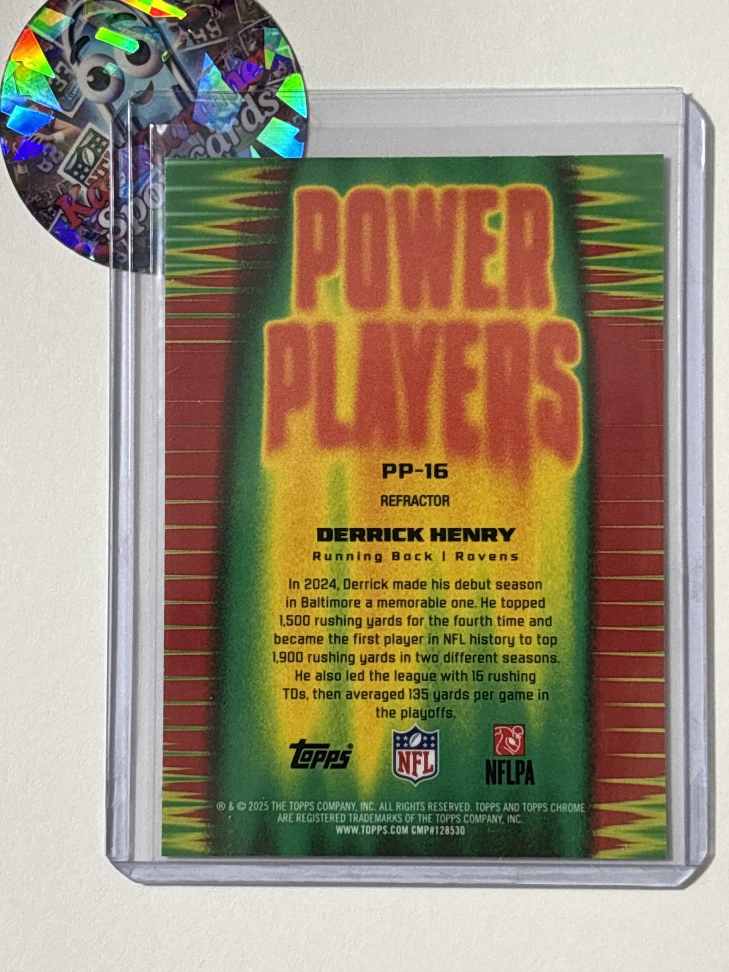 2025 Topps Chrome #PP-16 Derrick Henry Power Players Refractor Baltimore Ravens