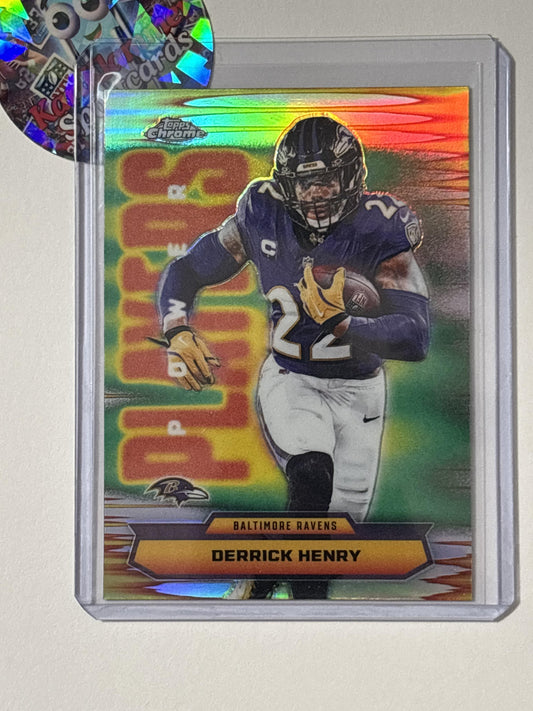 2025 Topps Chrome #PP-16 Derrick Henry Power Players Refractor Baltimore Ravens