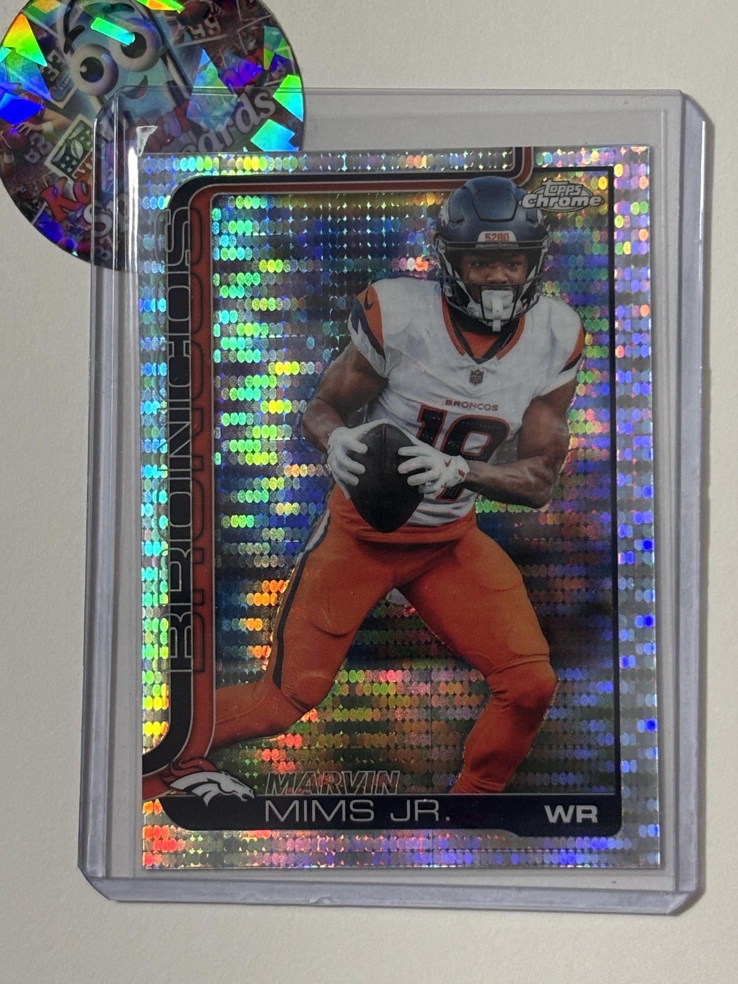 2025 Topps Chrome #87 Marvin Mims Jr. Pulsar Refractor Denver Broncos