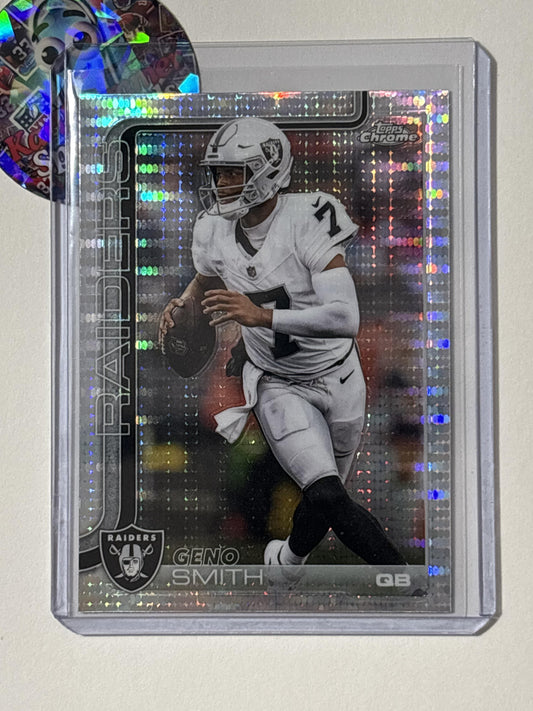 2025 Topps Chrome #179 Geno Smith Pulsar Refractor Las Vegas Raiders