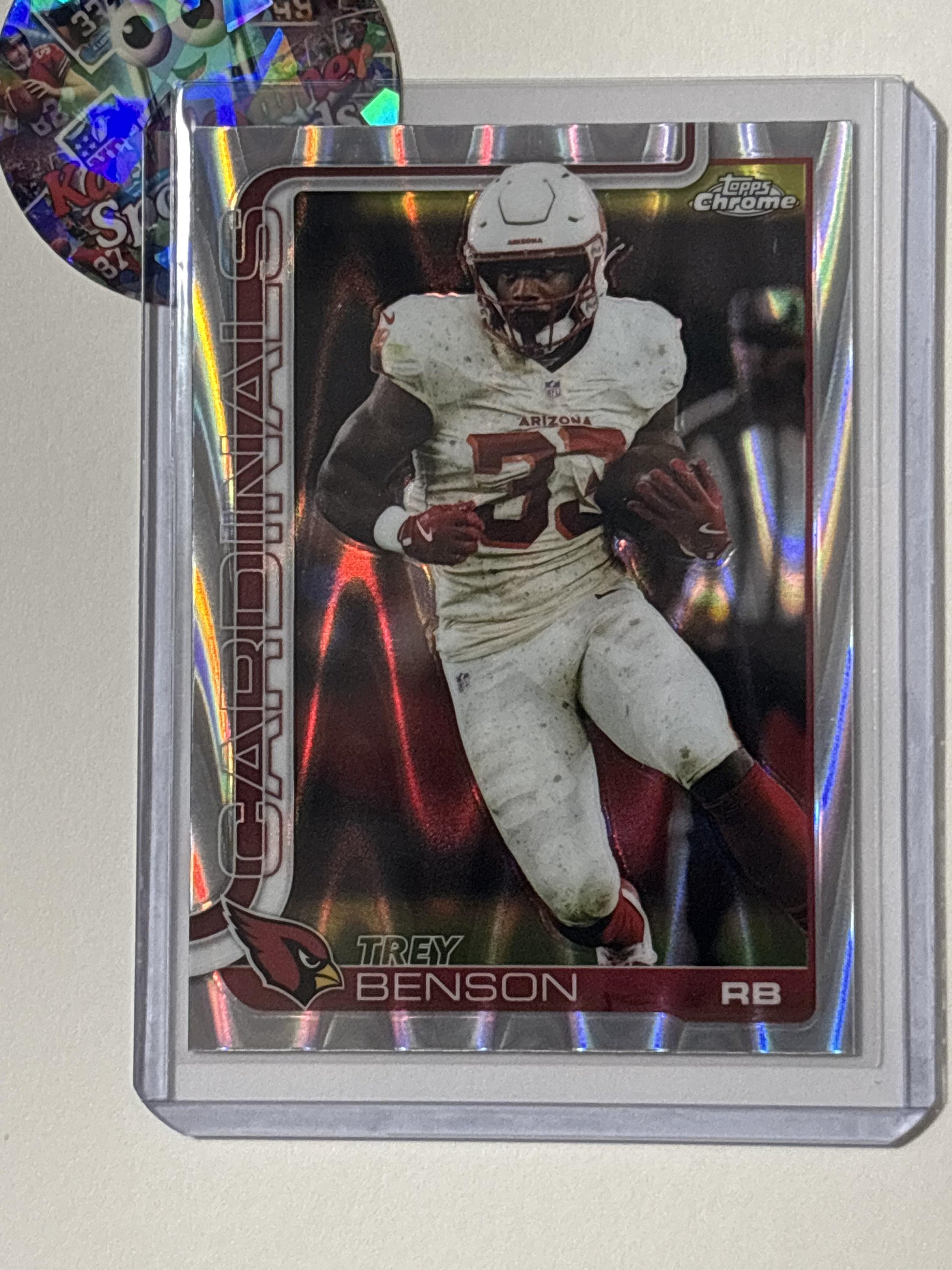 2025 Topps Chrome #7 Trey Benson Ray Wave Refractor Arizona Cardinals