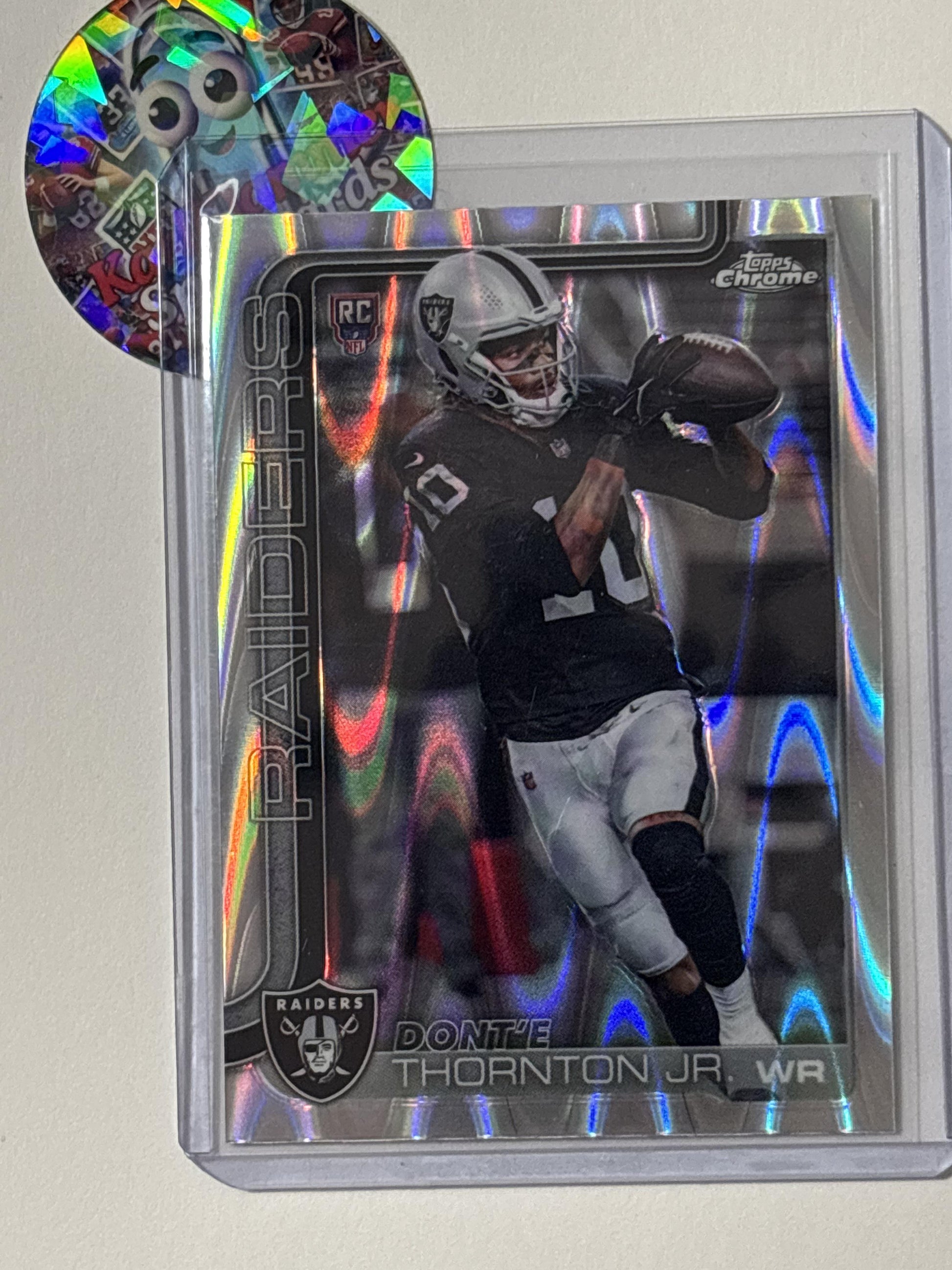 2025 Topps Chrome #385 Dont'e Thornton Jr. Ray Wave Refractor Las Vegas Raiders RC