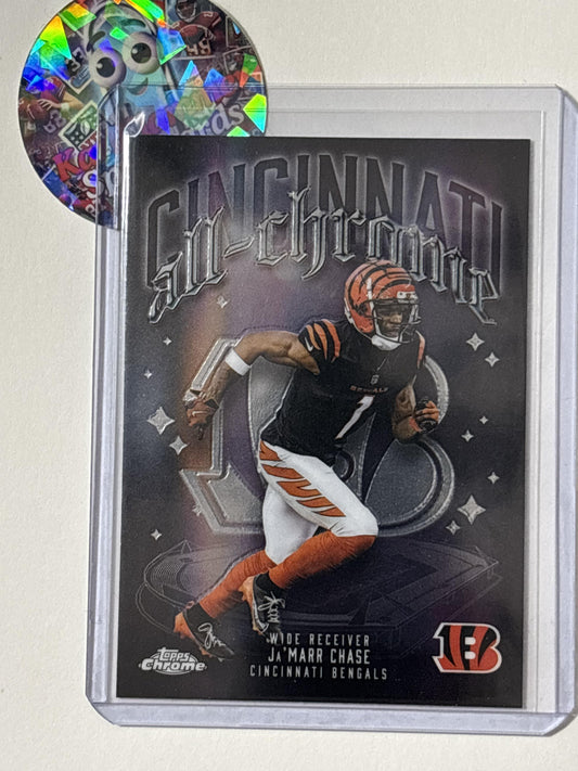 2025 Topps Chrome #ACT-5 Ja'Marr Chase All Chrome Team Cincinnati Bengals