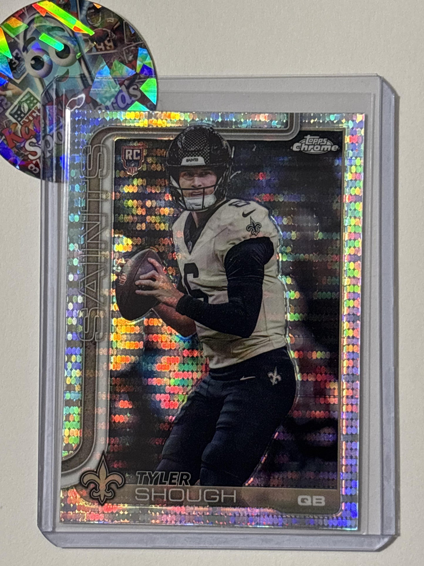 2025 Topps Chrome #398 Tyler Shough Pulsar Refractor New Orleans Saints RC