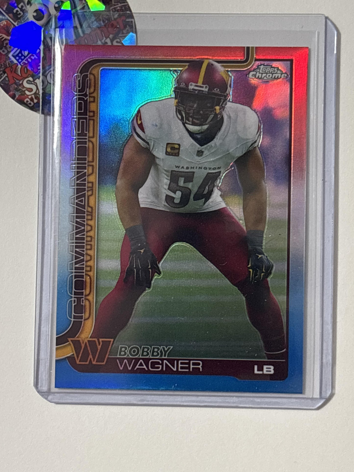 2025 Topps Chrome #299 Bobby Wagner Red White and Blue Refractor Washington Commanders