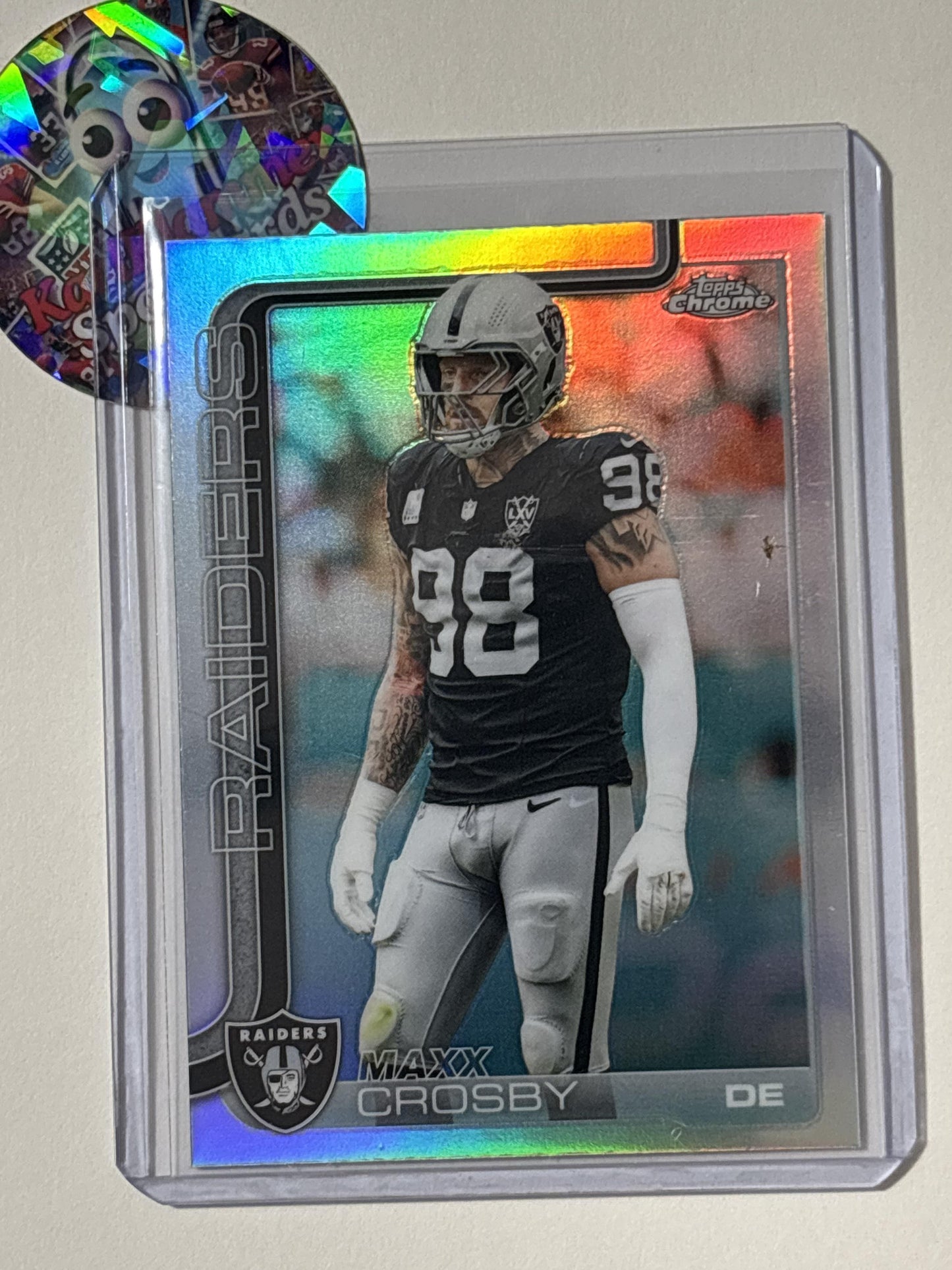 2025 Topps Chrome #180 Maxx Crosby Topps Refractor Las Vegas Raiders