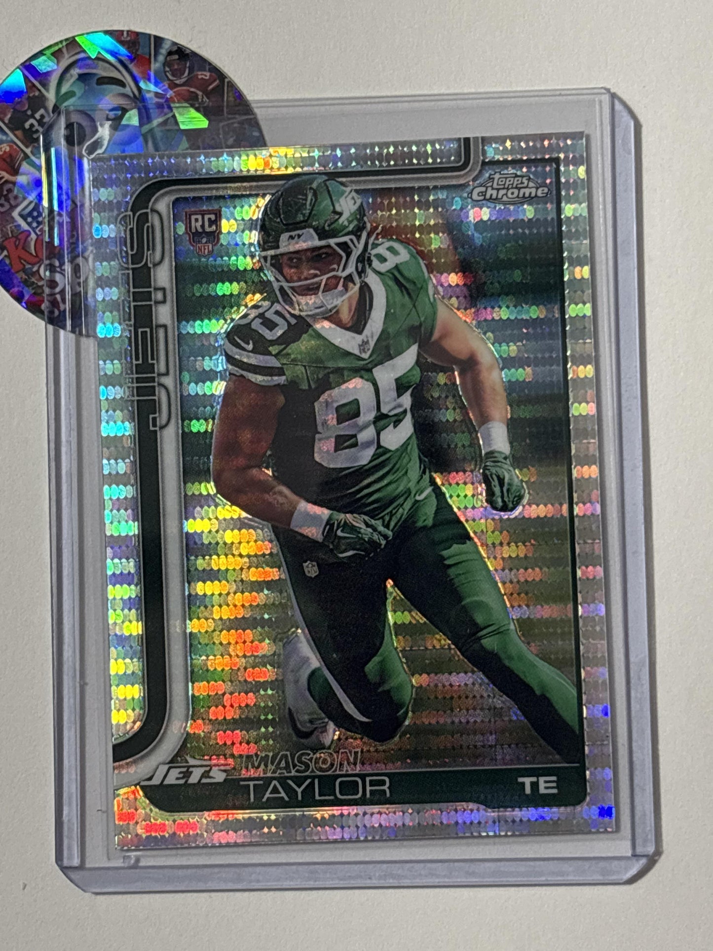 2025 Topps Chrome #400 Mason Taylor Pulsar Refractor New York Jets RC