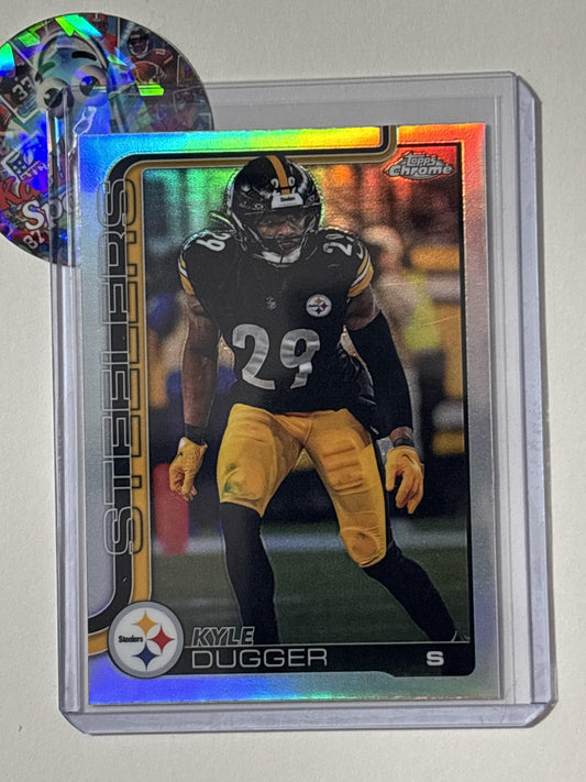 2025 Topps Chrome #211 Kyle Dugger Refractor Pittsburgh Steelers