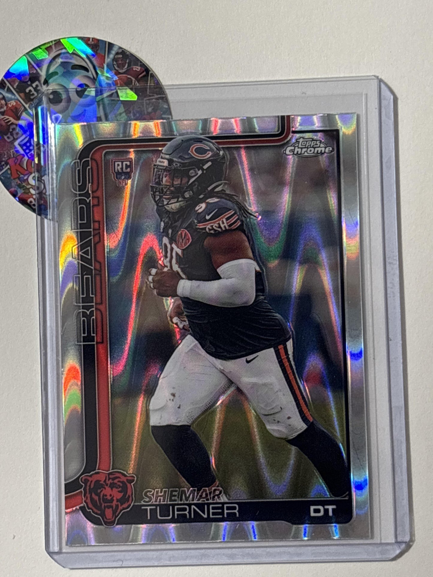 2025 Topps Chrome #303 Shemar Turner Ray Wave Refractor Chicago Bears RC