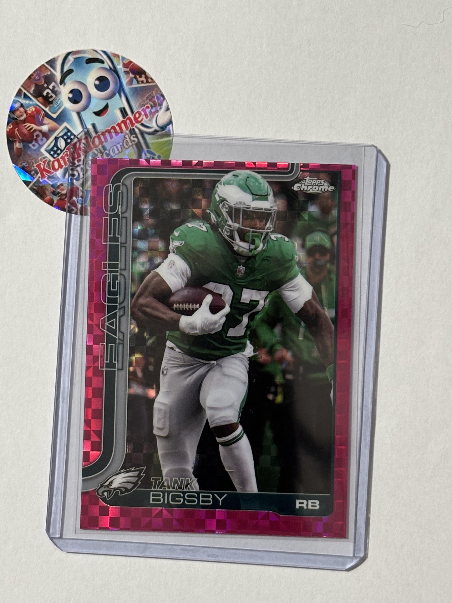 2025 Topps Chrome #143 Tank Bigsby Hot Pink X-Fractor Philadelphia Eagles