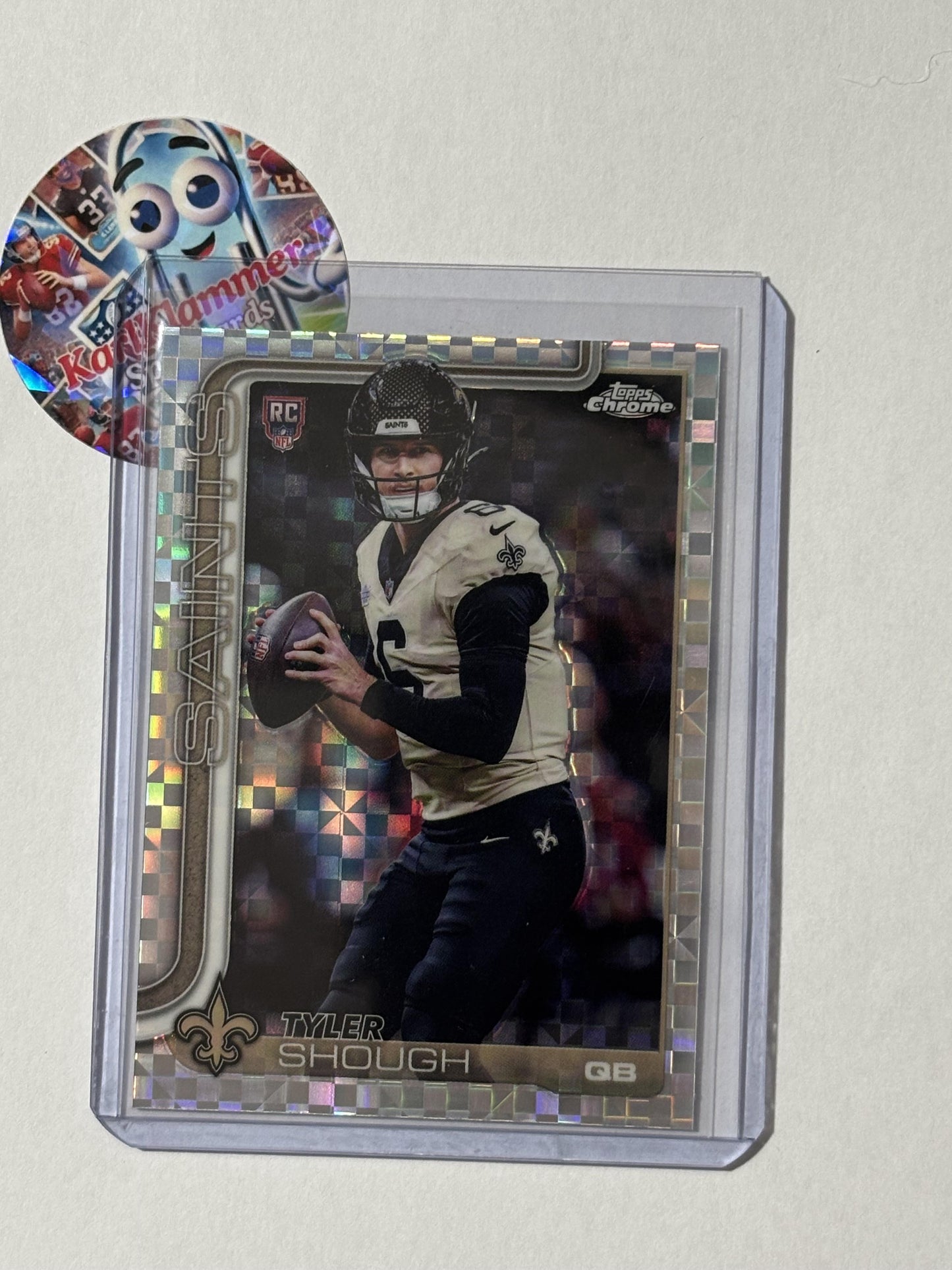 2025 Topps Chrome #398 Tyler Shough X-Fractor New Orleans Saints RC