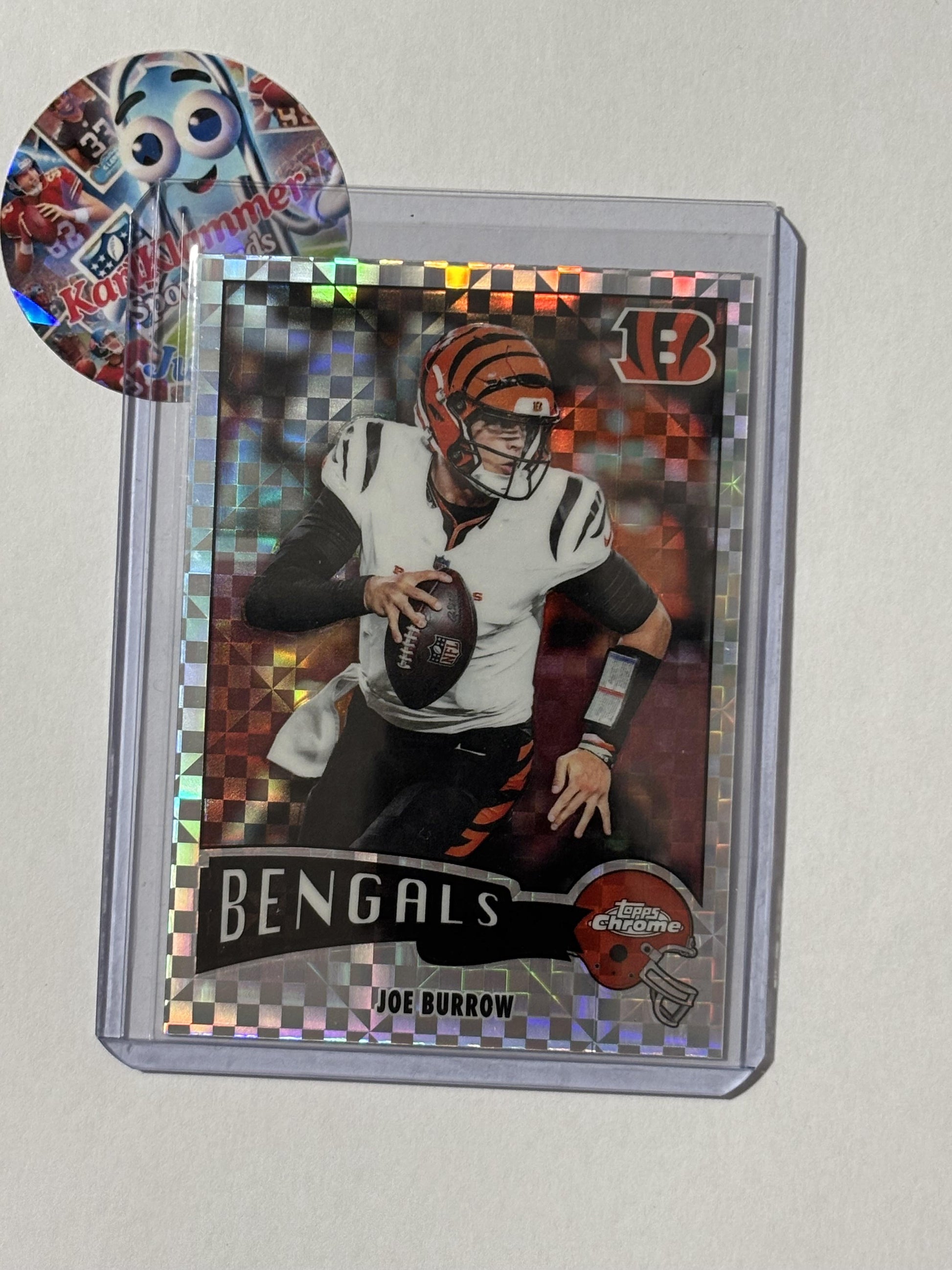 2025 Topps Chrome #1975-7 Joe Burrow 1975 Topps X-Fractor Cincinnati Bengals