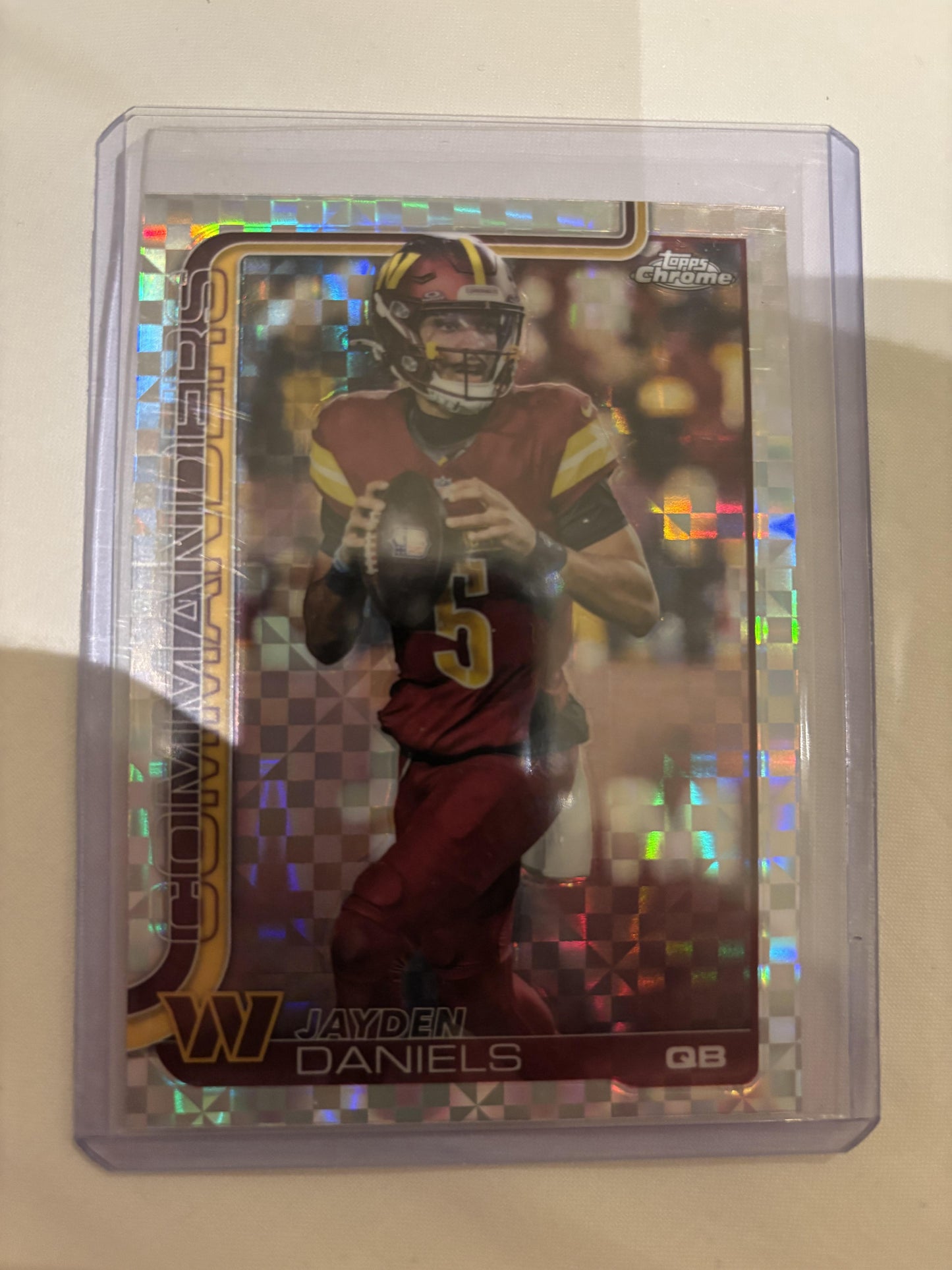 2025 Topps Chrome #295 Jayden Daniels X-Fractor Washington Commanders
