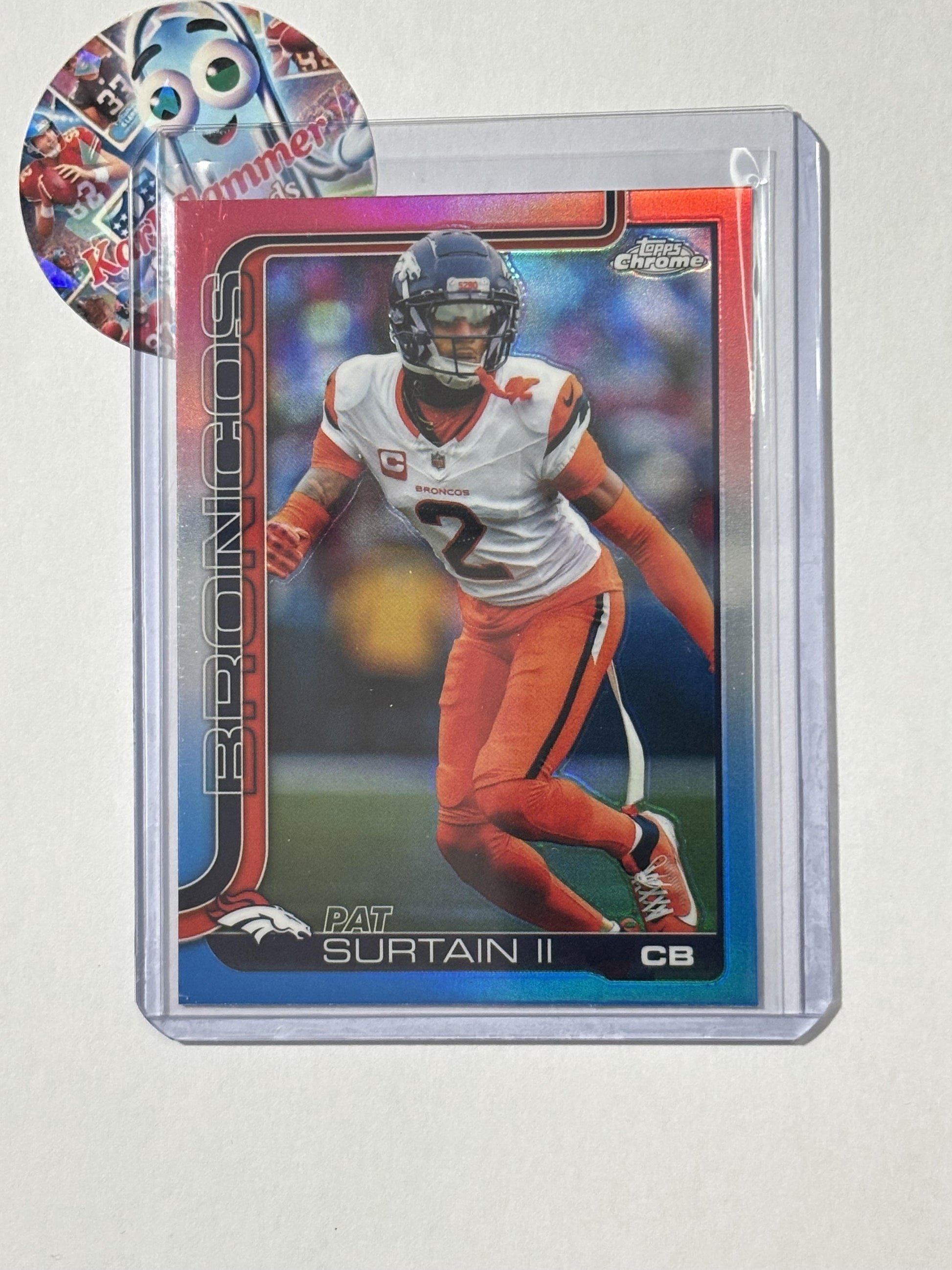 2025 Topps Chrome #93 Patrick Surtain II Red White and Blue Refractor Denver Broncos