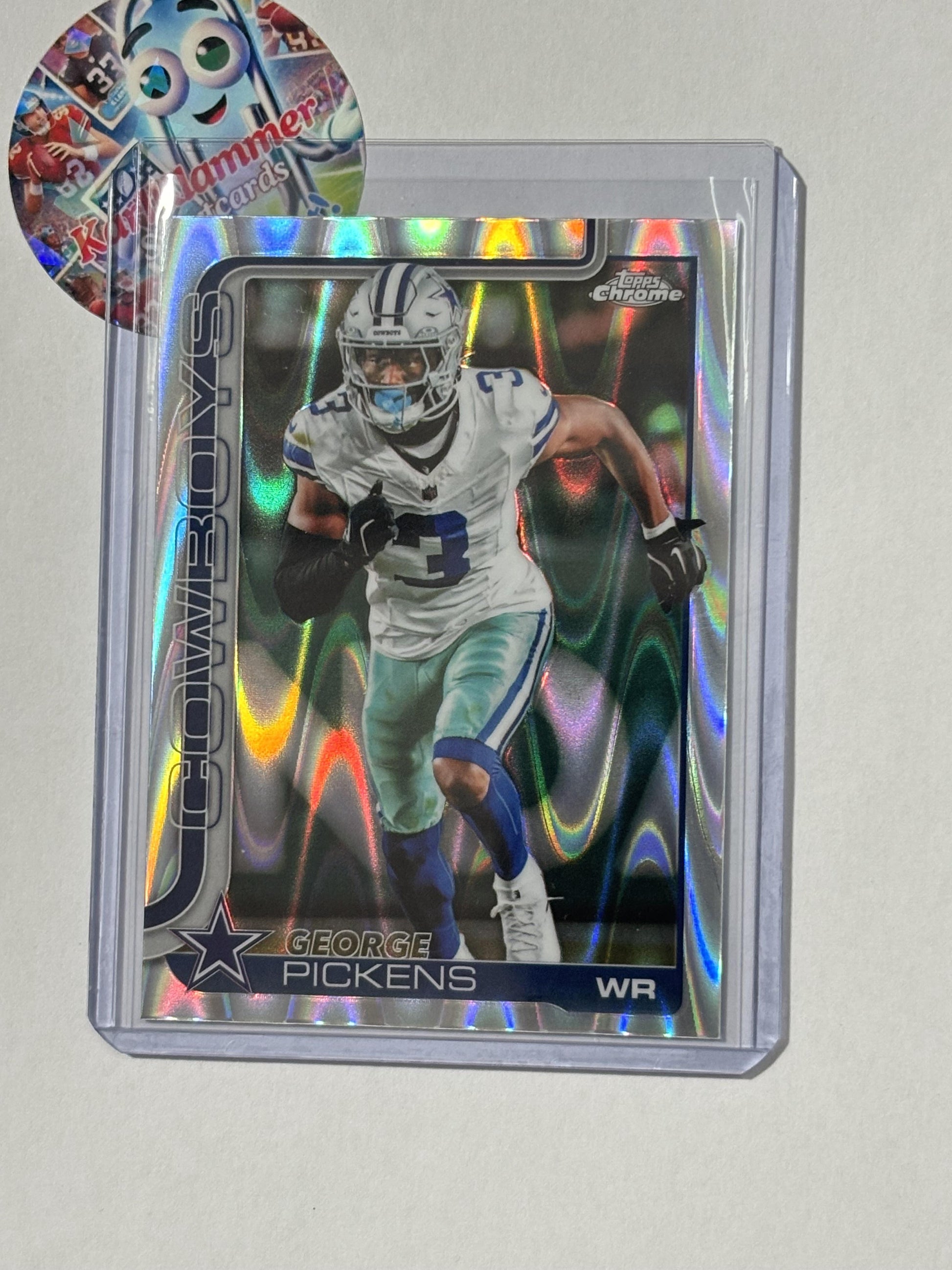 2025 Topps Chrome #80 George Pickens Ray Wave Refractor Dallas Cowboys