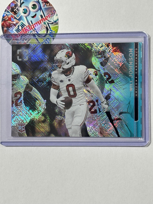 2025 Panini Photogenic #191 Will Johnson Teal #/35 Arizona Cardinals SN,RC