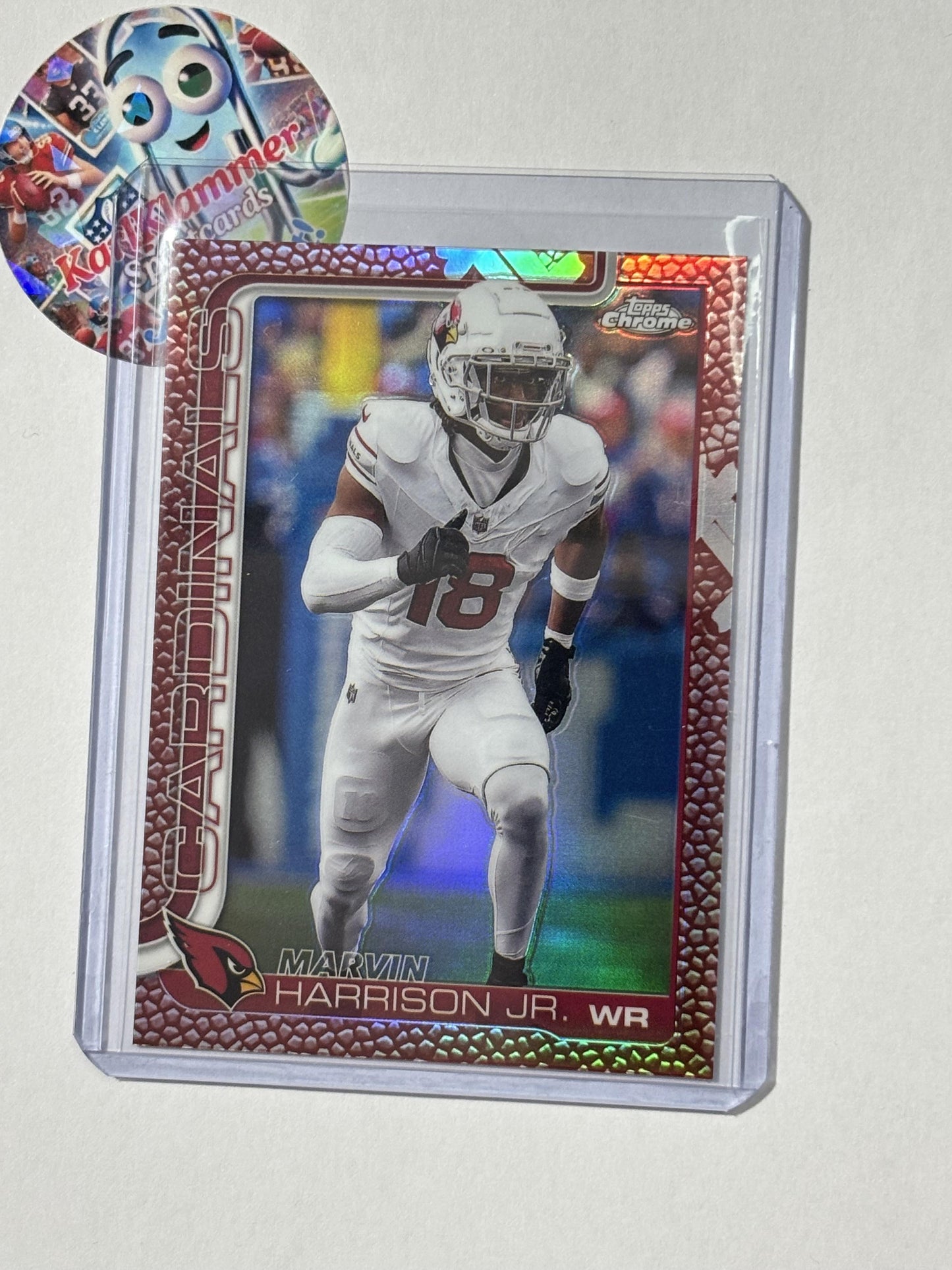 2025 Topps Chrome #1 Marvin Harrison Jr. Football Leather Refractor Arizona Cardinals
