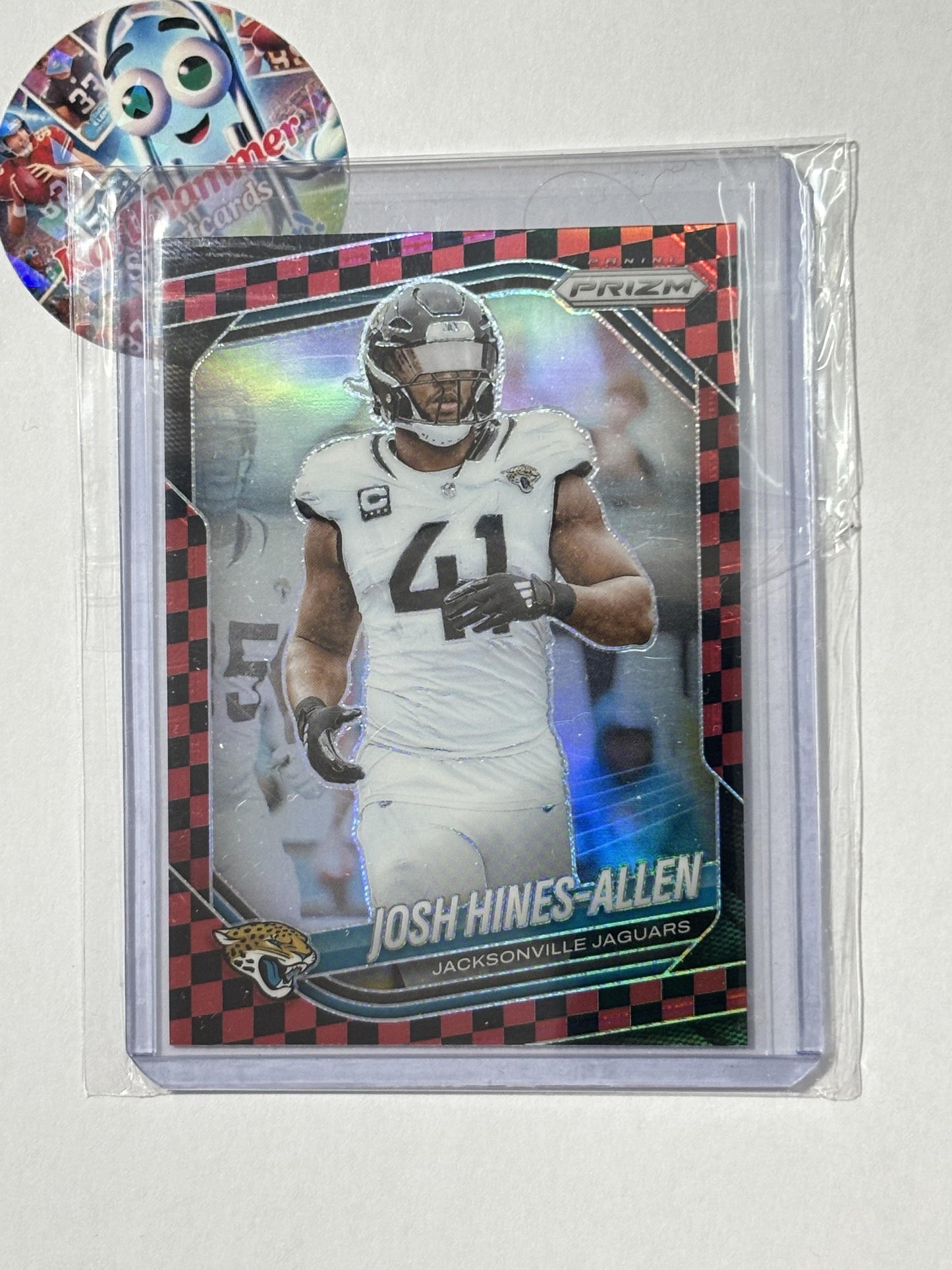 2025 Panini Prizm #43 Josh Hines-Allen Black and Red Checker Jacksonville Jaguars