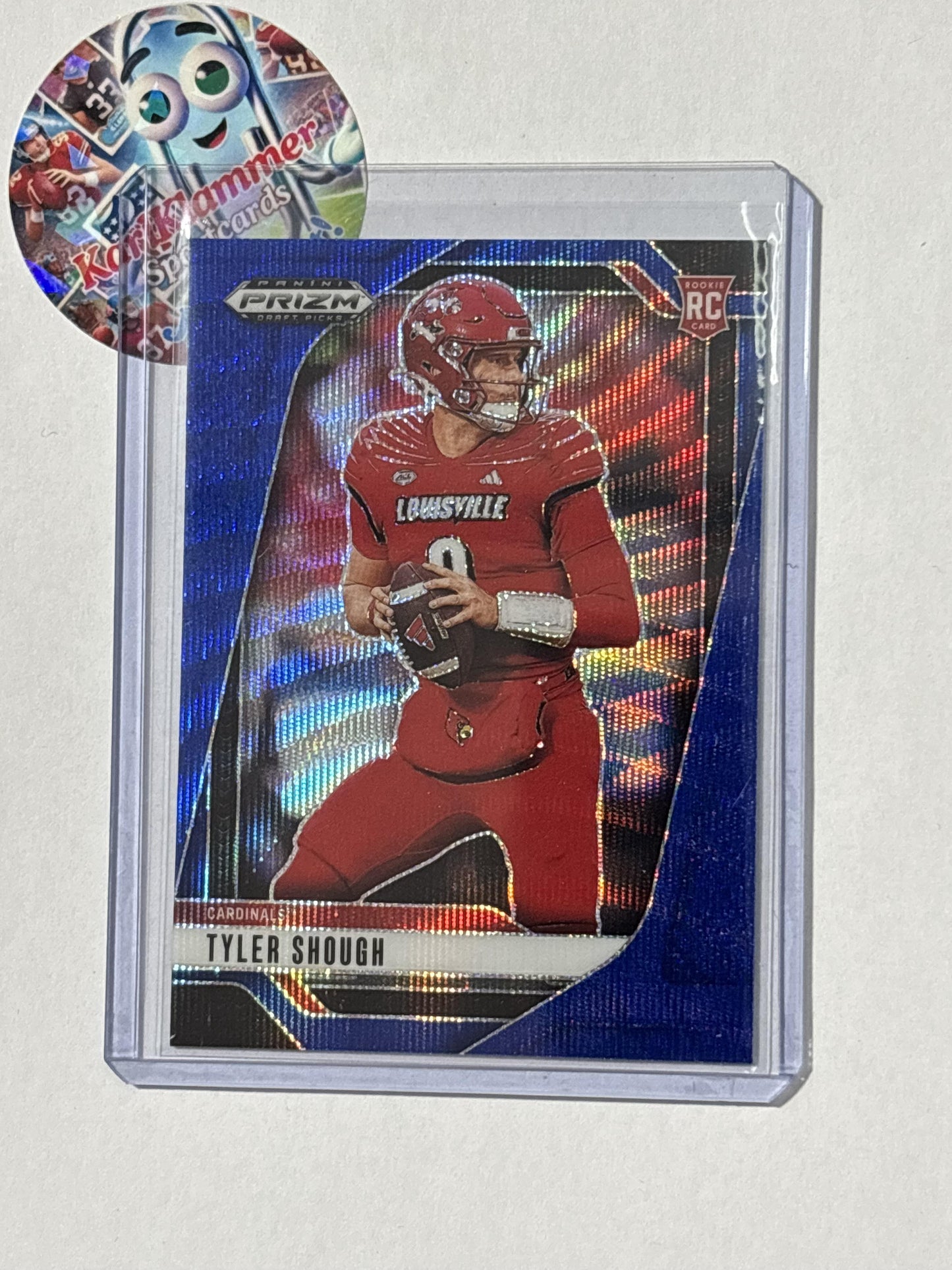 2025 Panini Prizm Draft Picks #49 Tyler Shough Prizms Blue Wave #/299 Louisville Cardinals SN