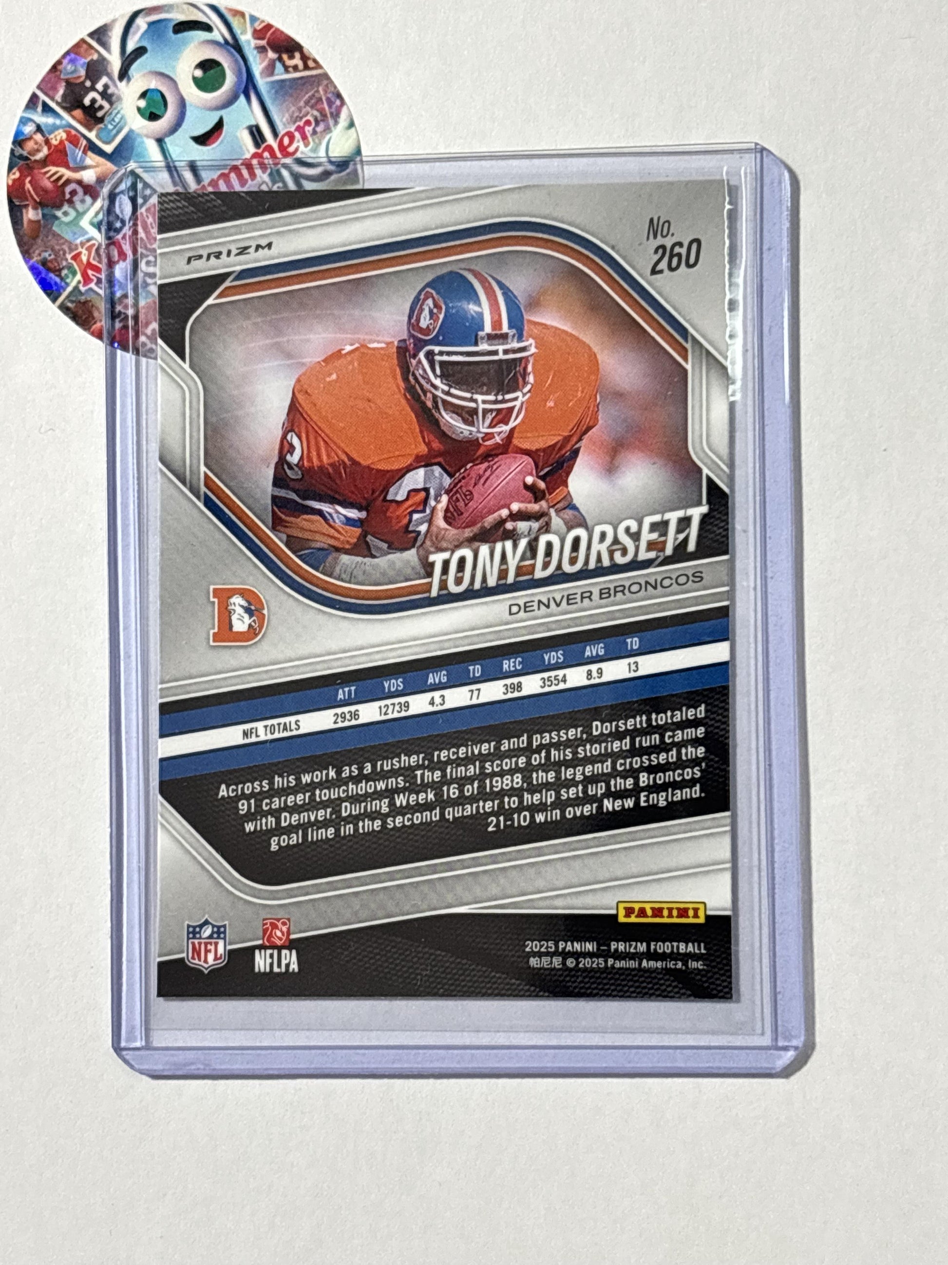 2025 Panini Prizm #260 Tony Dorsett Silver Denver Broncos