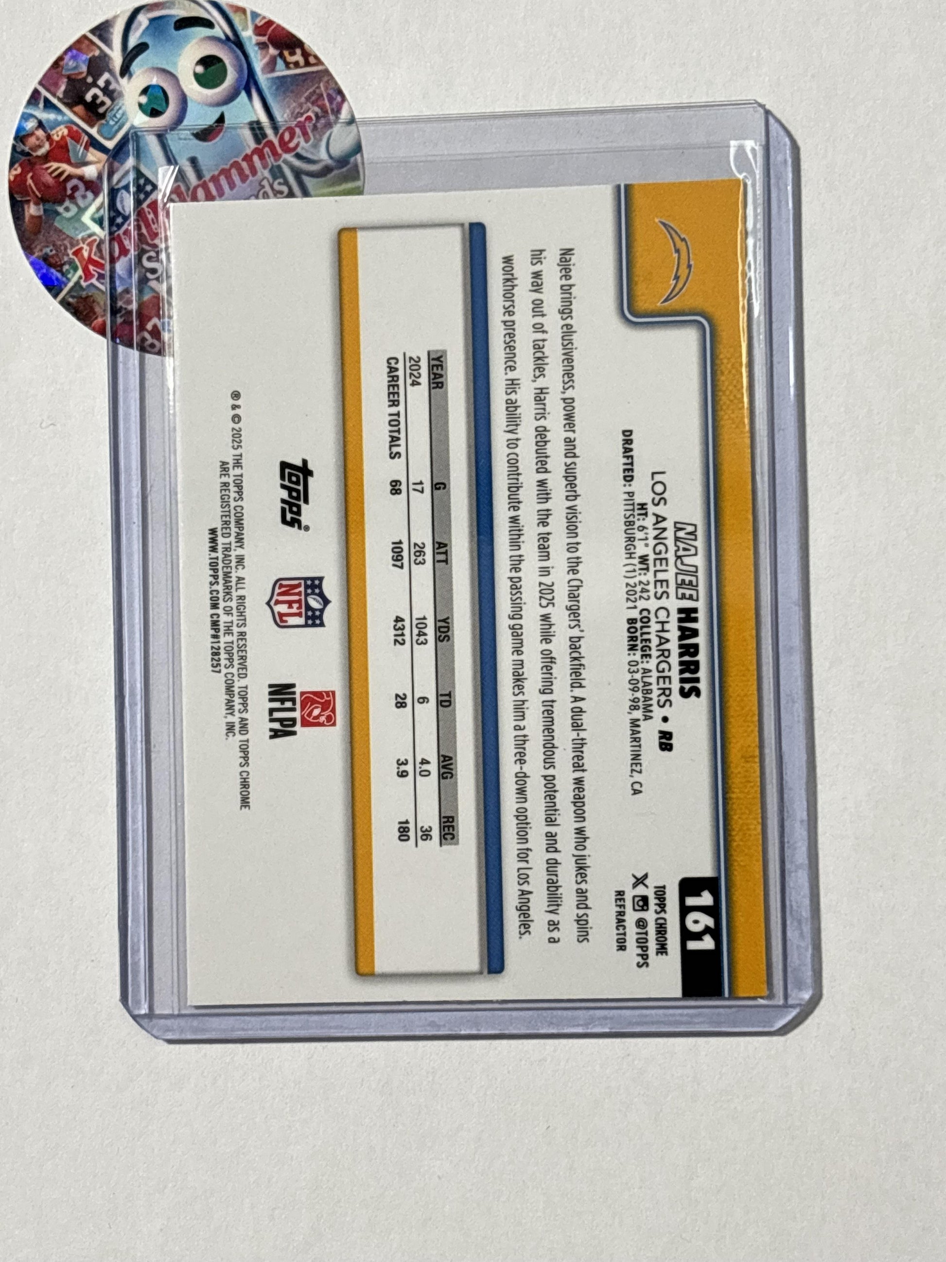 2025 Topps Chrome #161 Najee Harris Refractor Los Angeles Chargers