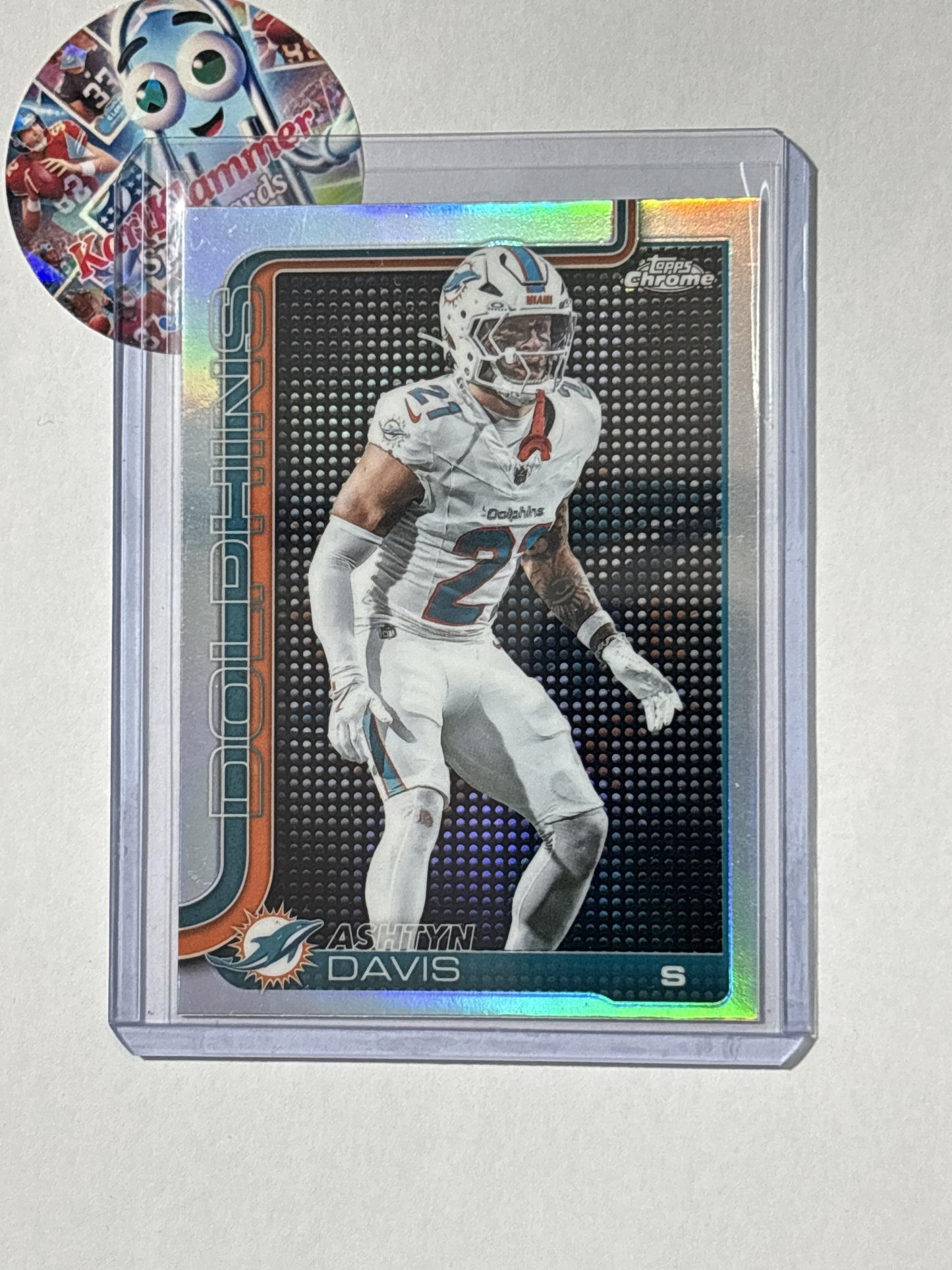 2025 Topps Chrome #194 Ashtyn Davis Lightboard Logo Miami Dolphins