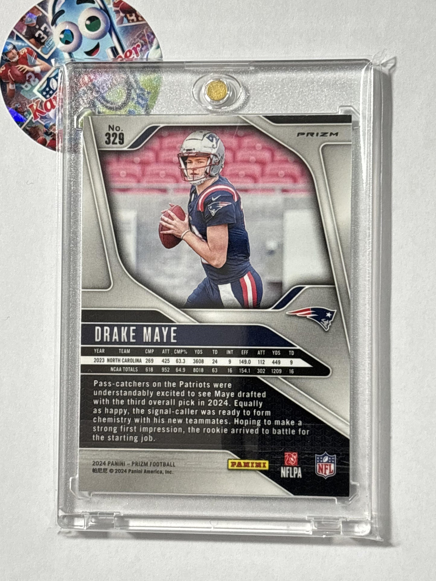 2024 Panini Prizm #329 Drake Maye Black and White Checker New England Patriots RC