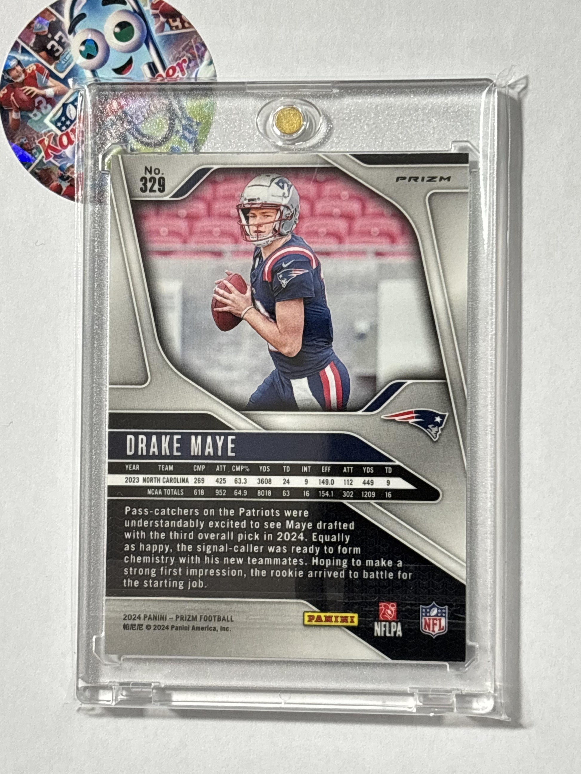 2024 Panini Prizm #329 Drake Maye Black and White Checker New England Patriots RC