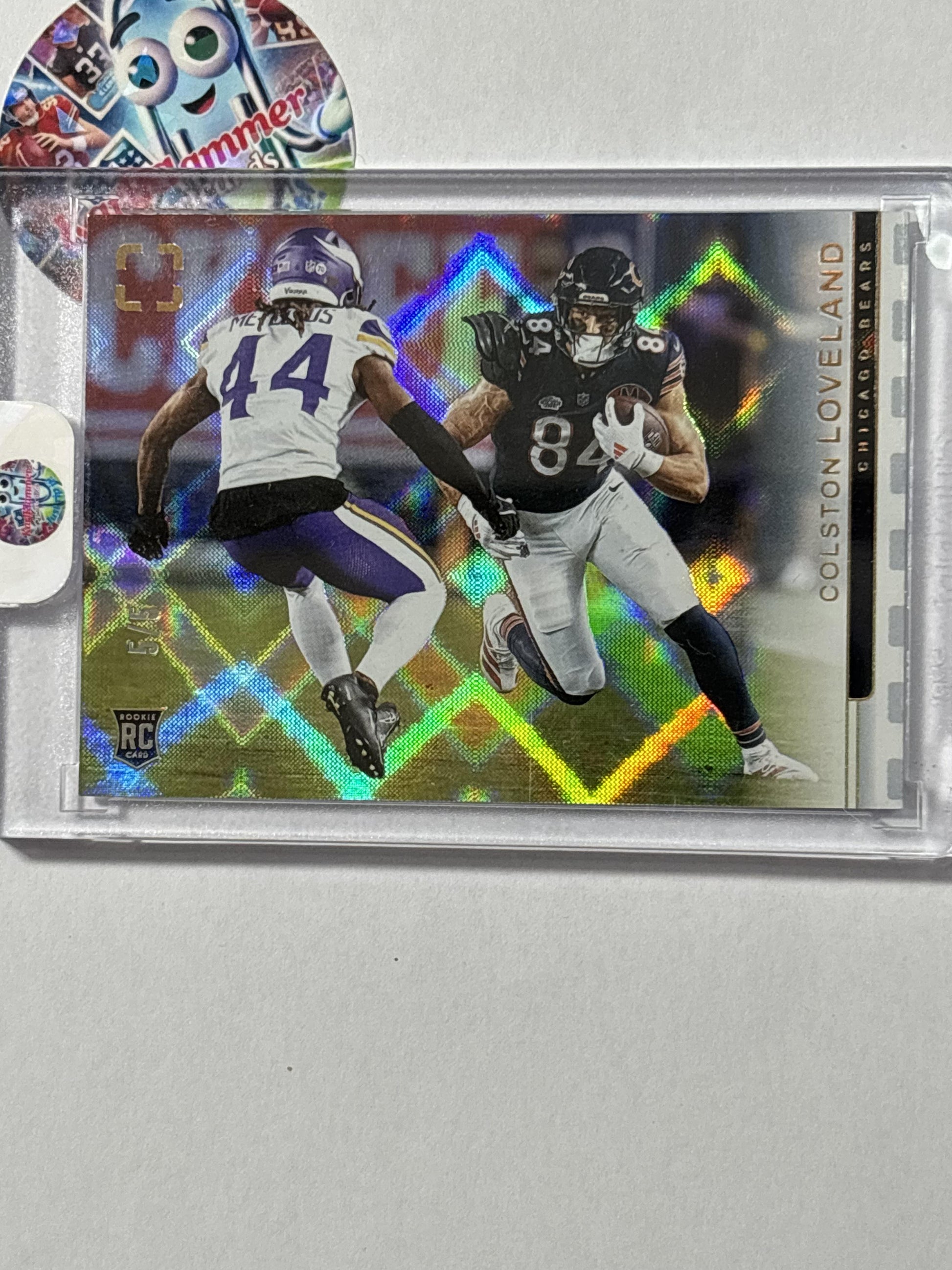 2025 Panini Photogenic #188 Colston Loveland Fireworks #/5 Chicago Bears SN,RC